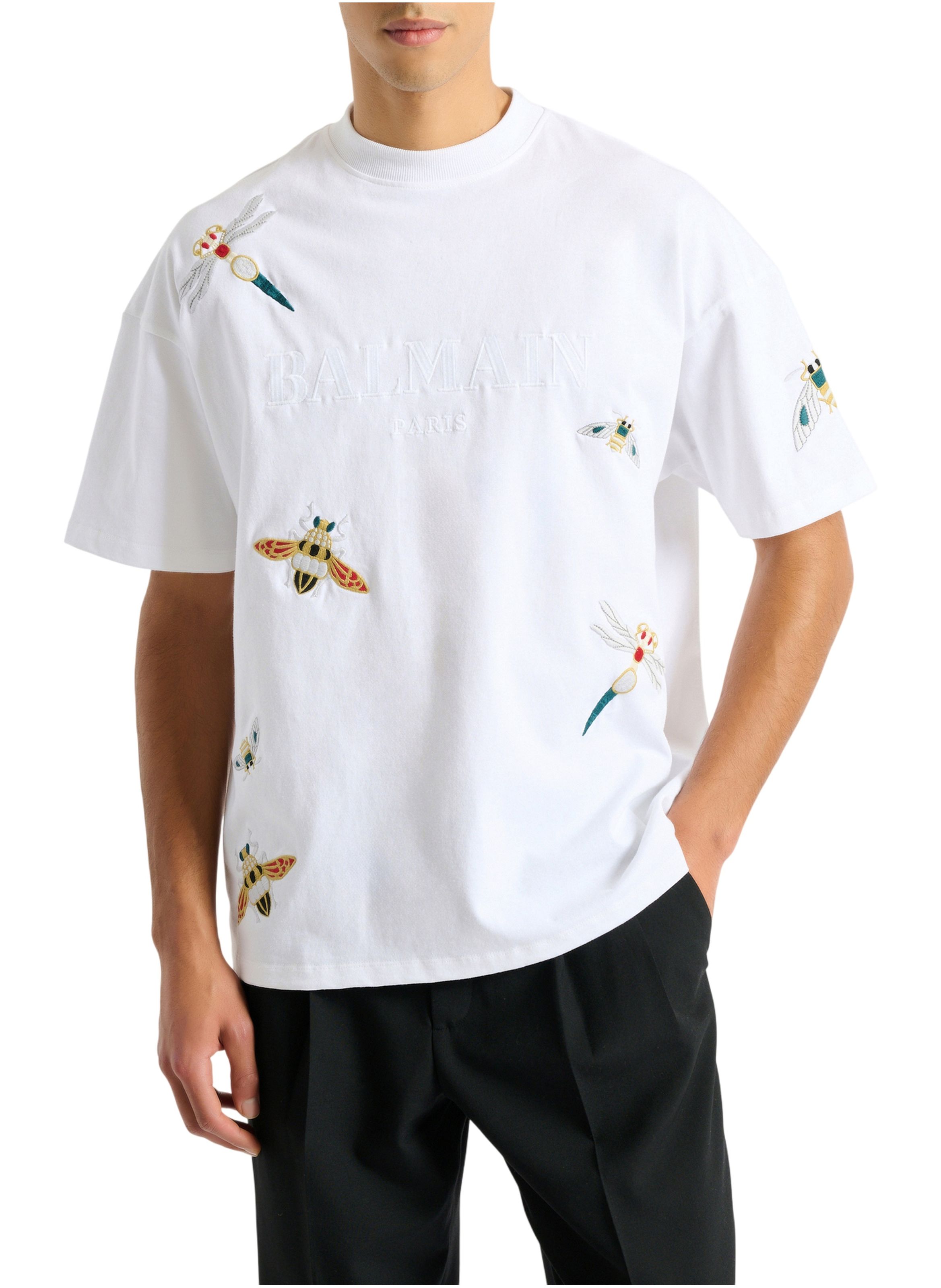 T-shirt balmain insect brodé BALMAIN Blanc