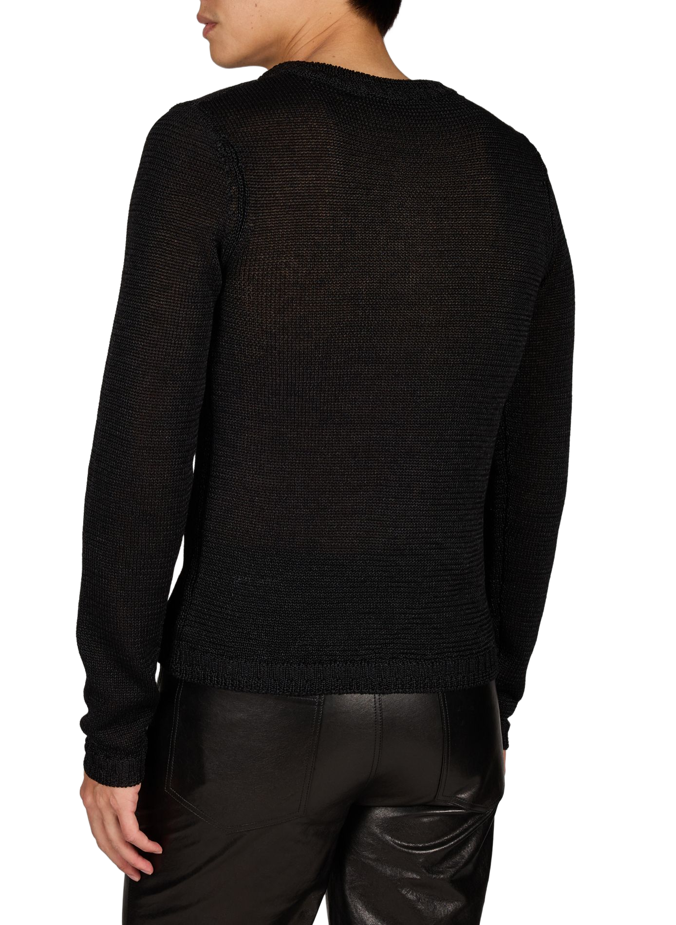 Ribbed sweater with stand-up collar SEAN SUEN Black