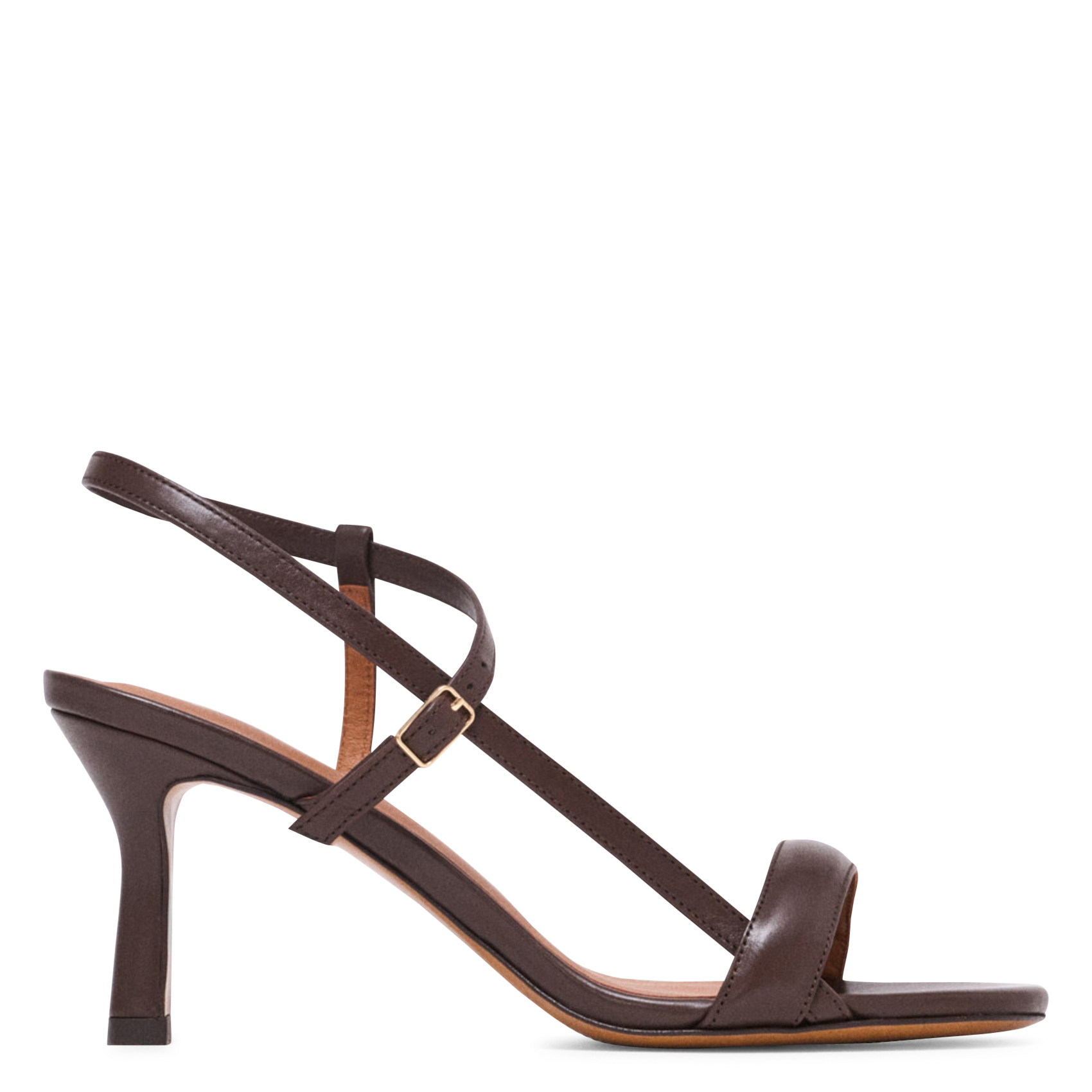 Sandales à talon en cuir MAJE Marron