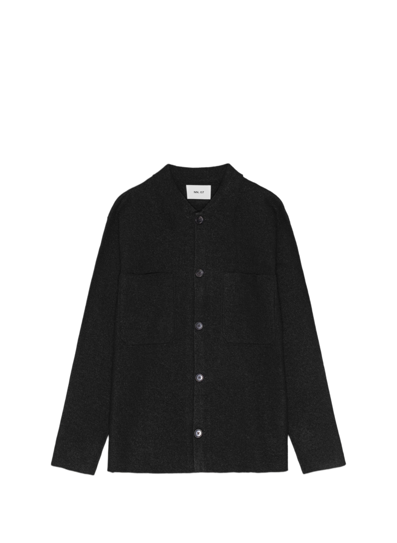 Straight merino wool overshirt NN.07 Black
