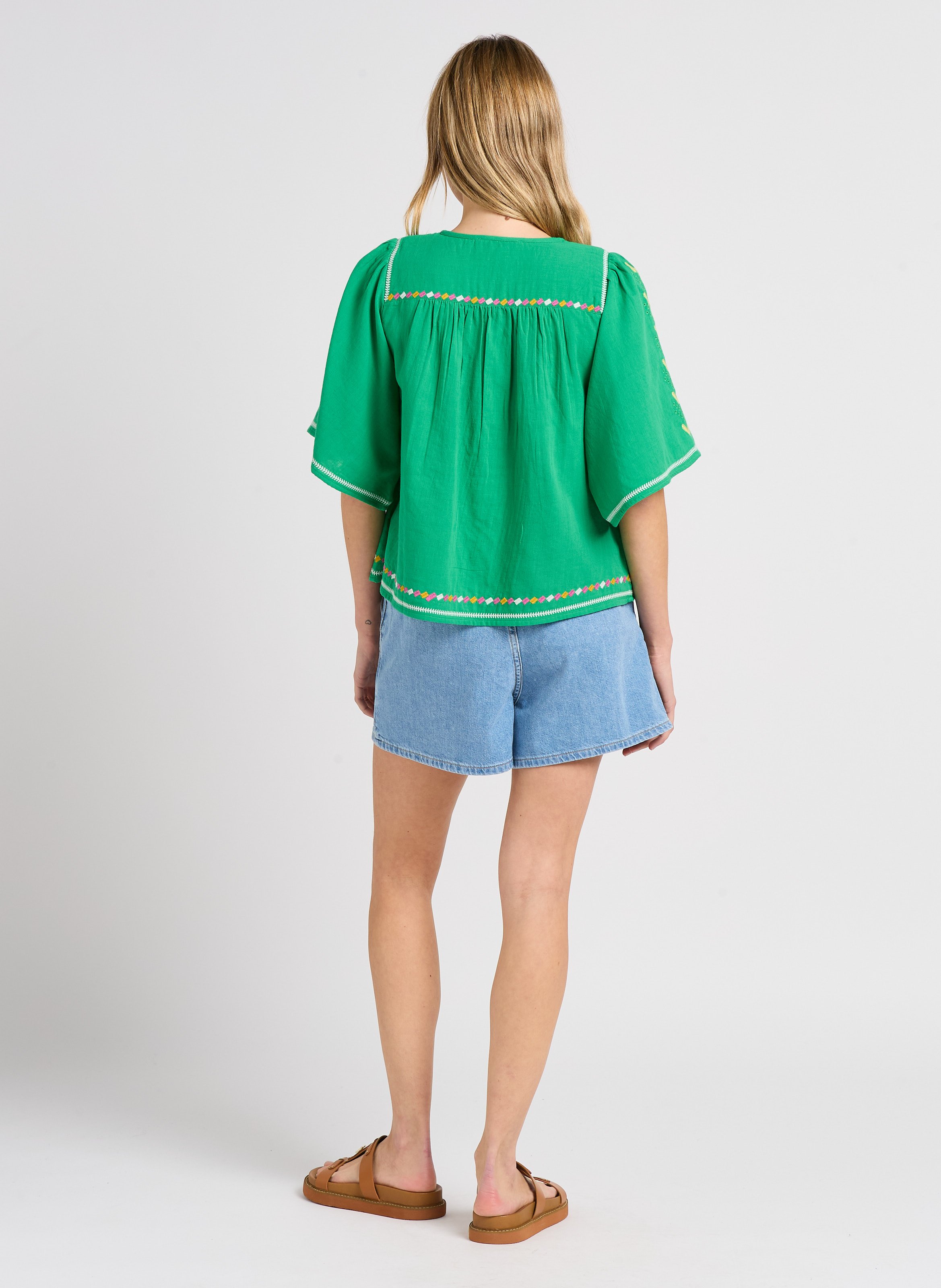 Short high-waisted large cotton mabo BA&SH Blue