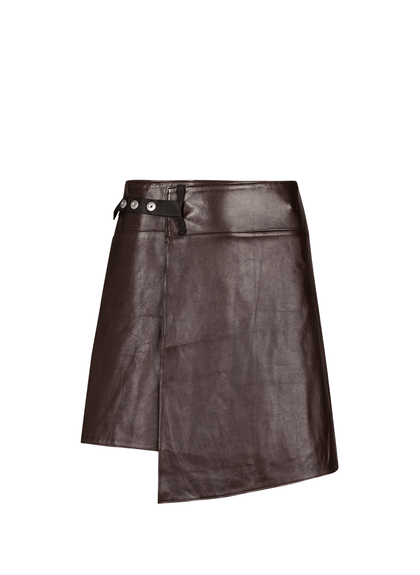 Leather wrap skirt OMAR AFRIDI Brown
