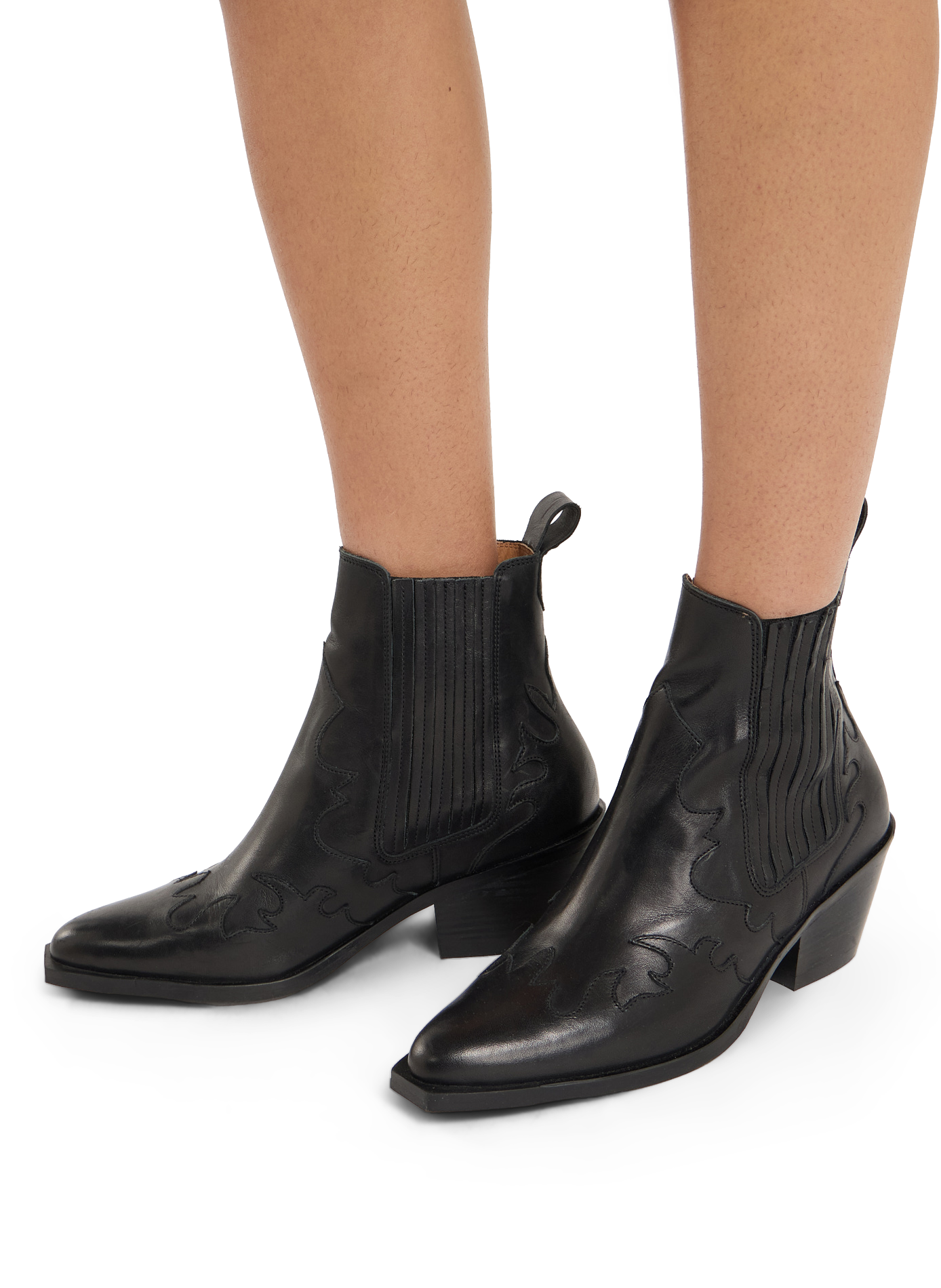 Bottines santiags en cuir SAISON 1865 Noir
