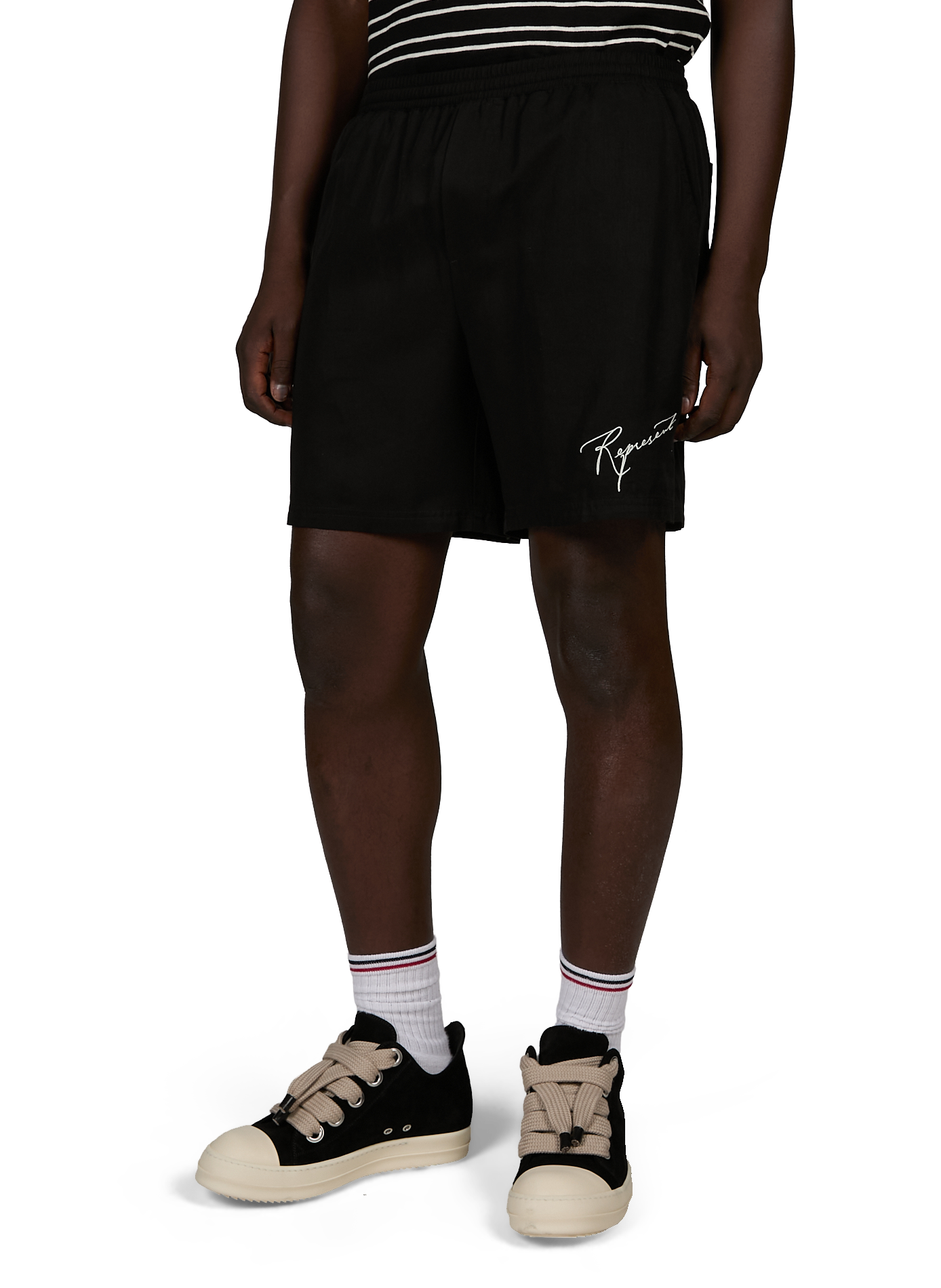 Embroidered straight shorts REPRESENT Black