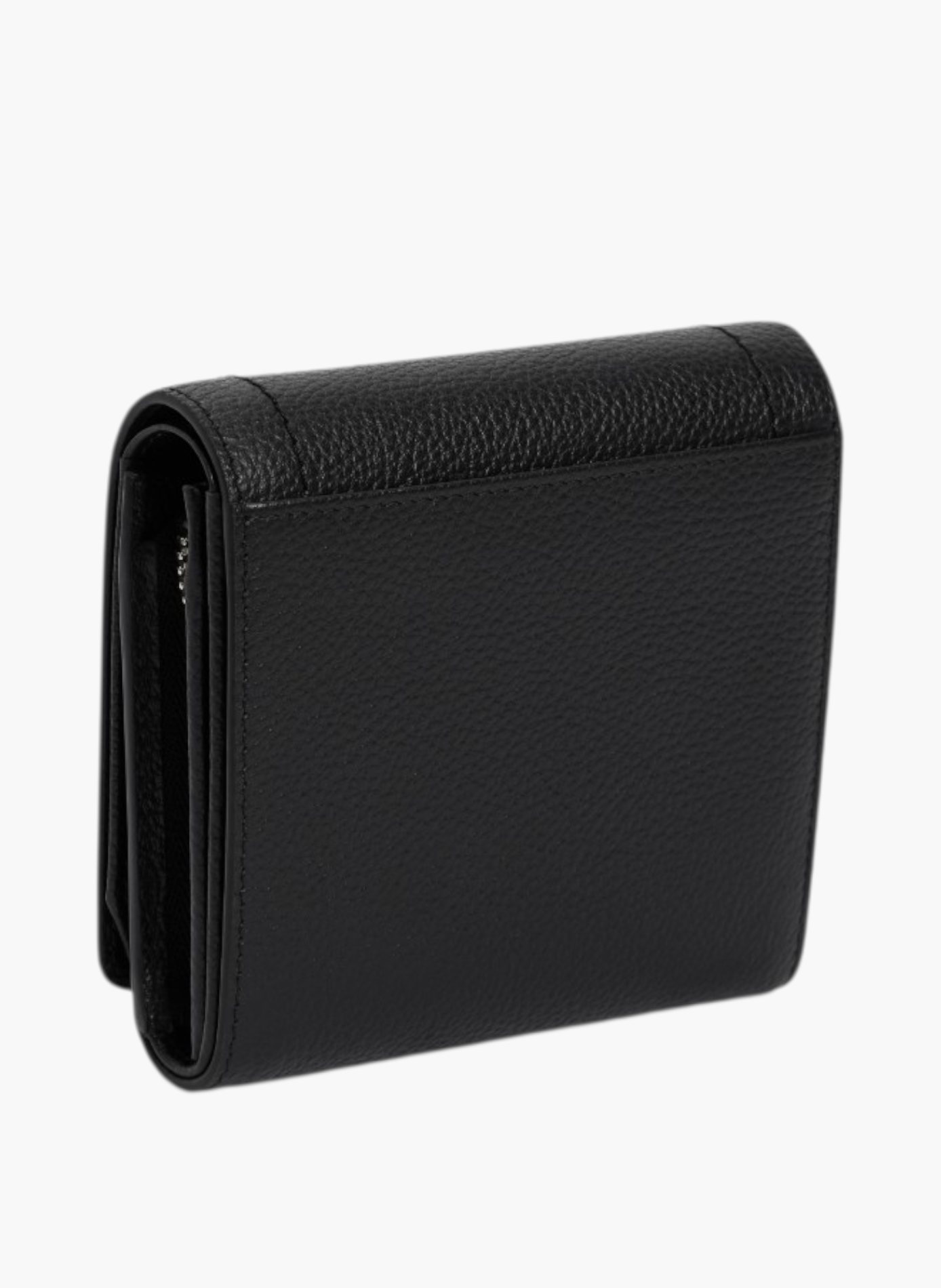 Petit portefeuille à rabat louison en cuir grainé LE TANNEUR Noir
