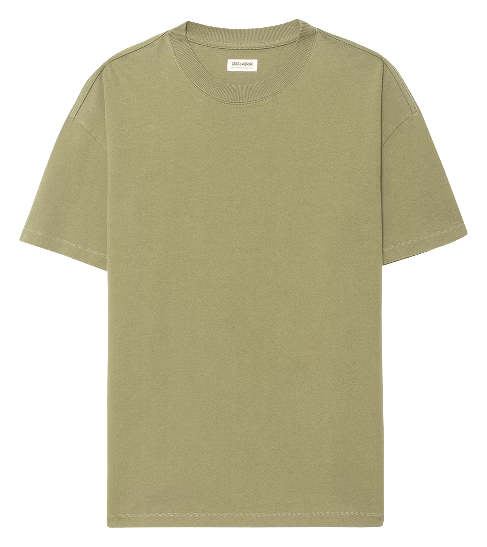 Tee-shirt droit col rond en coton imprimé teddyx ZADIG&VOLTAIRE Vert