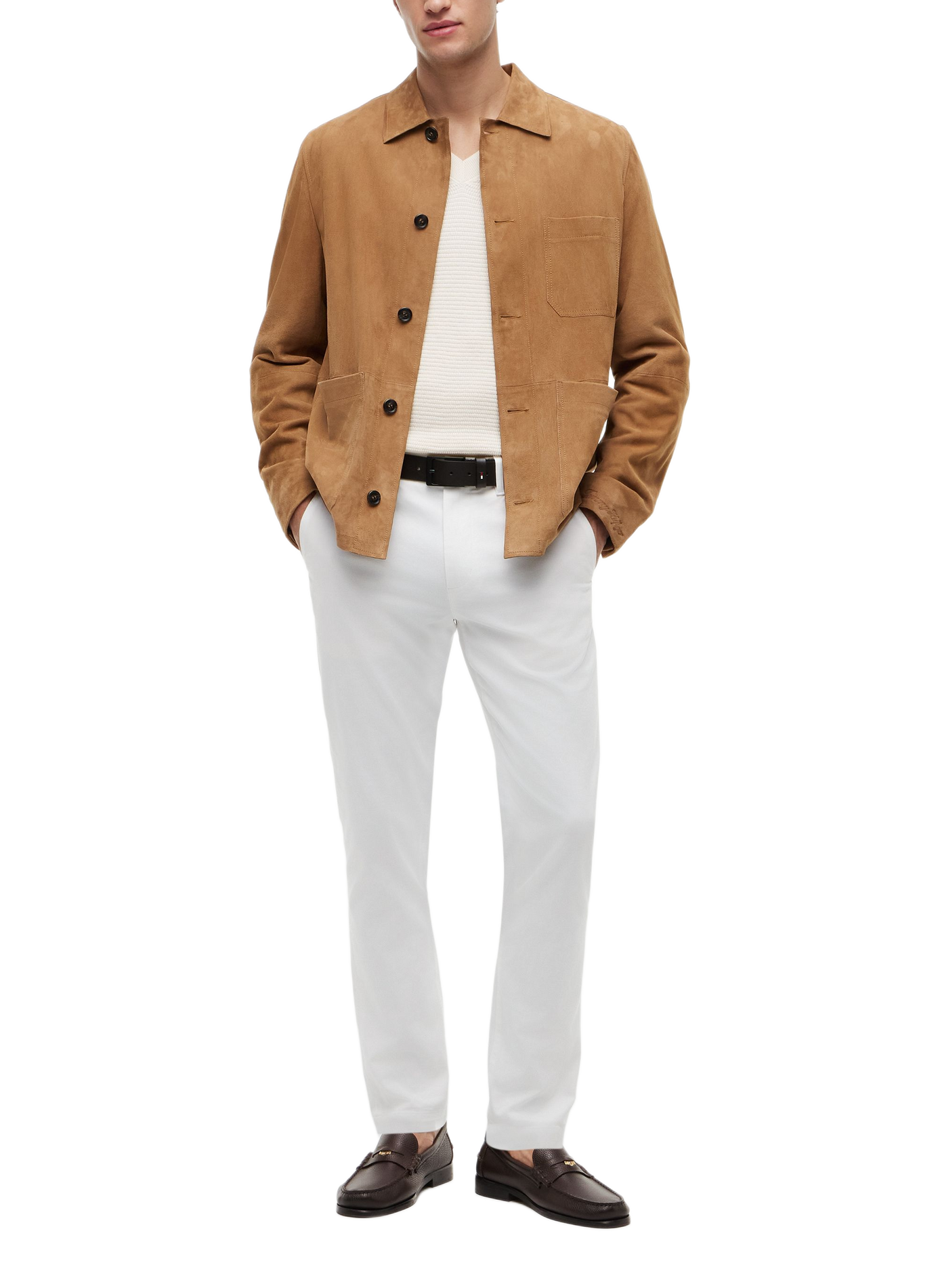 Leder-Mokassins mit Körnung TOMMY HILFIGER Braun