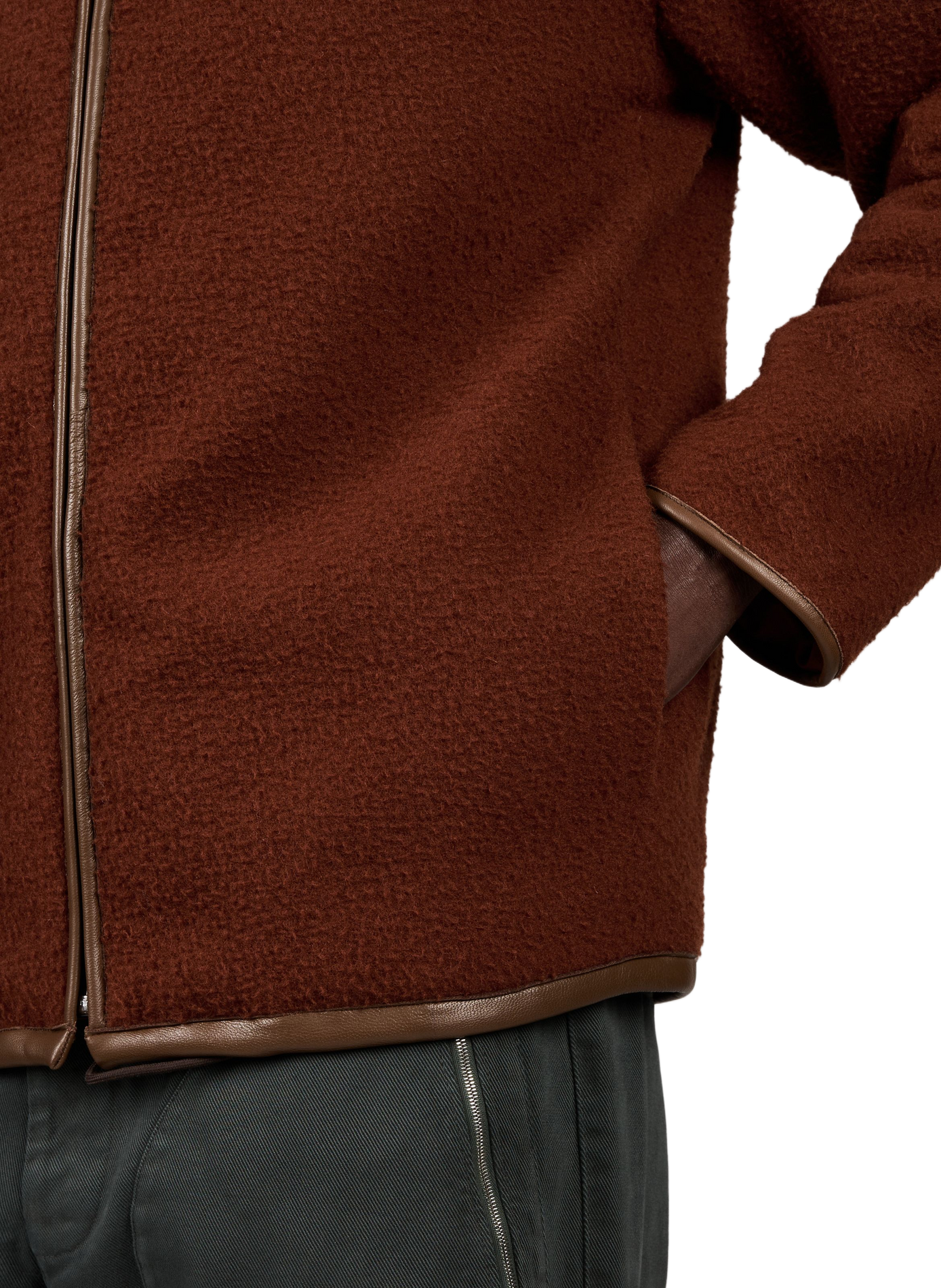 Straight-fit pure wool jacket RANRA Red