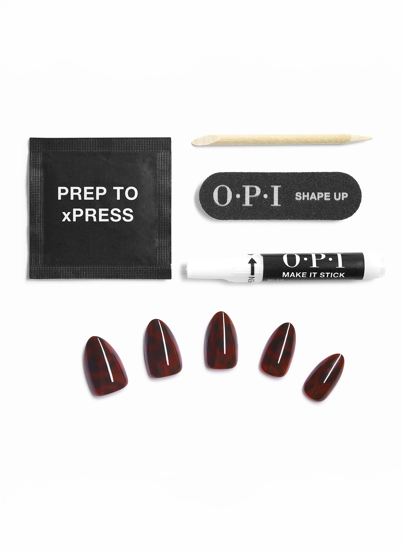 Feline Fine - xPress/On OPI Rouge foncé & noir
