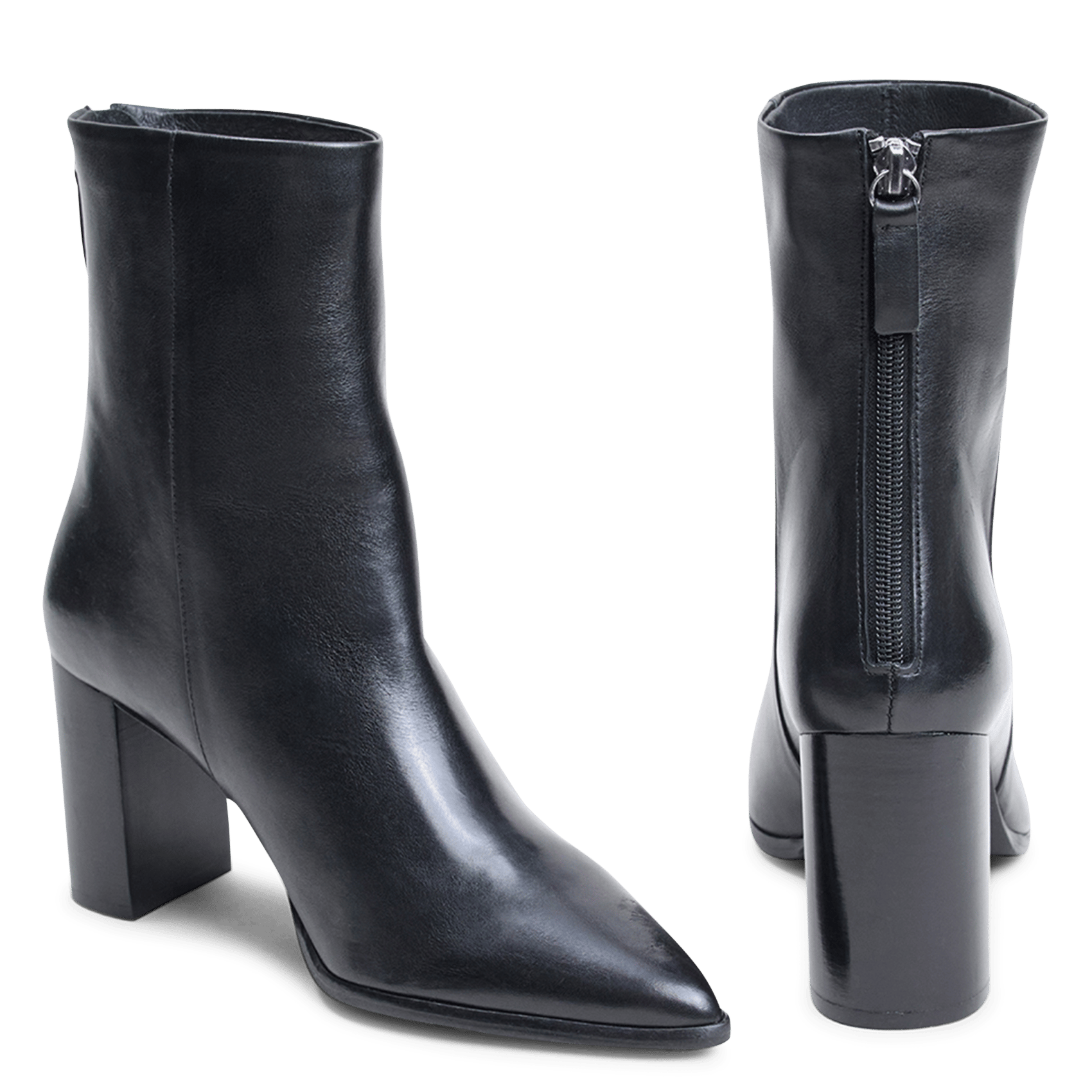 Bottines bout pointu en cuir de vachette pixi JONAK Noir
