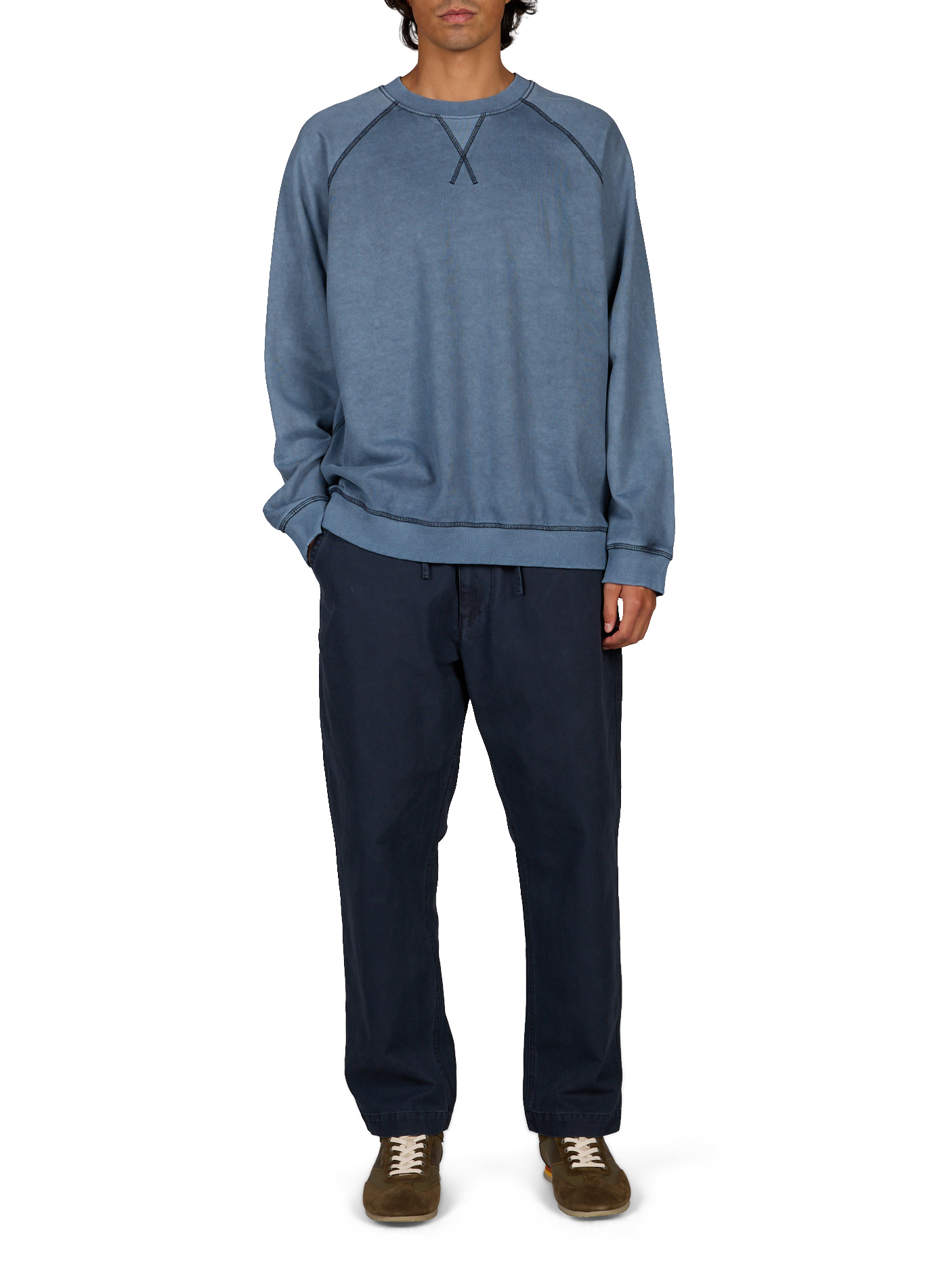 Einfarbiger Baumwoll-Sweatshirt von Anrhackett ANNARR Blau