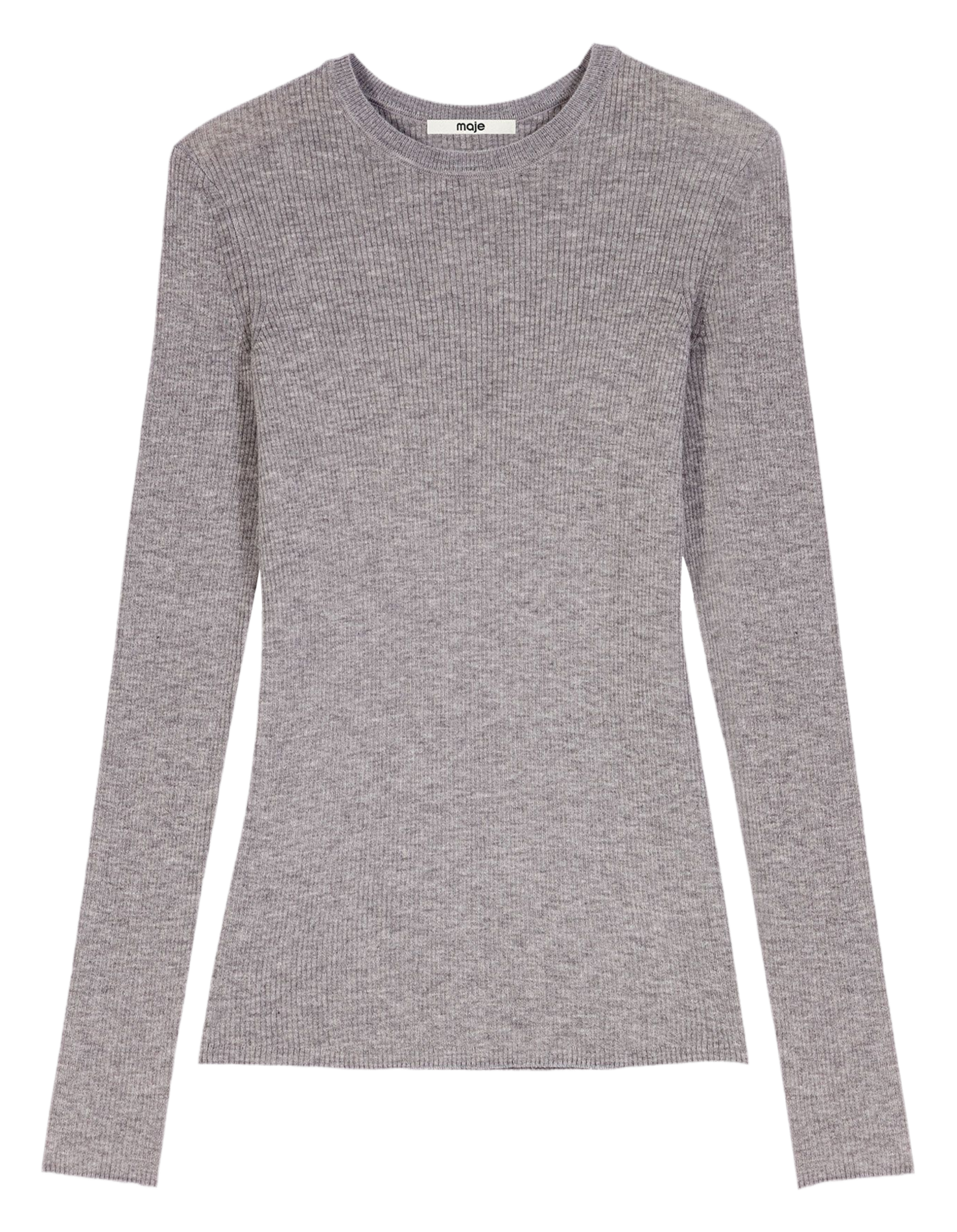 Pull moulant en laine et soie MAJE Gris