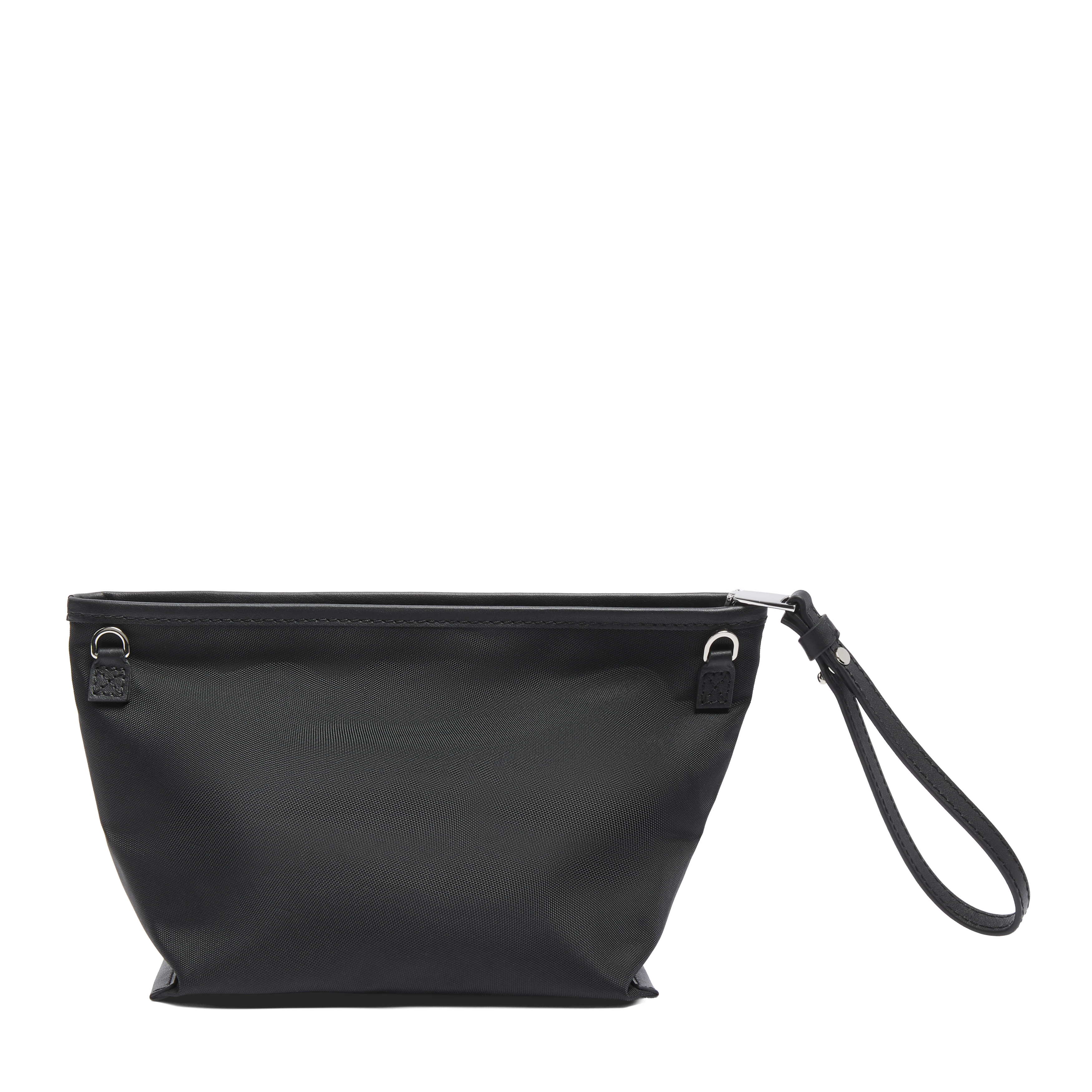 M Zip clutch met polsband - oprolbare mistral, gerecycled nylon met glad rundleer. LANCEL Zwart