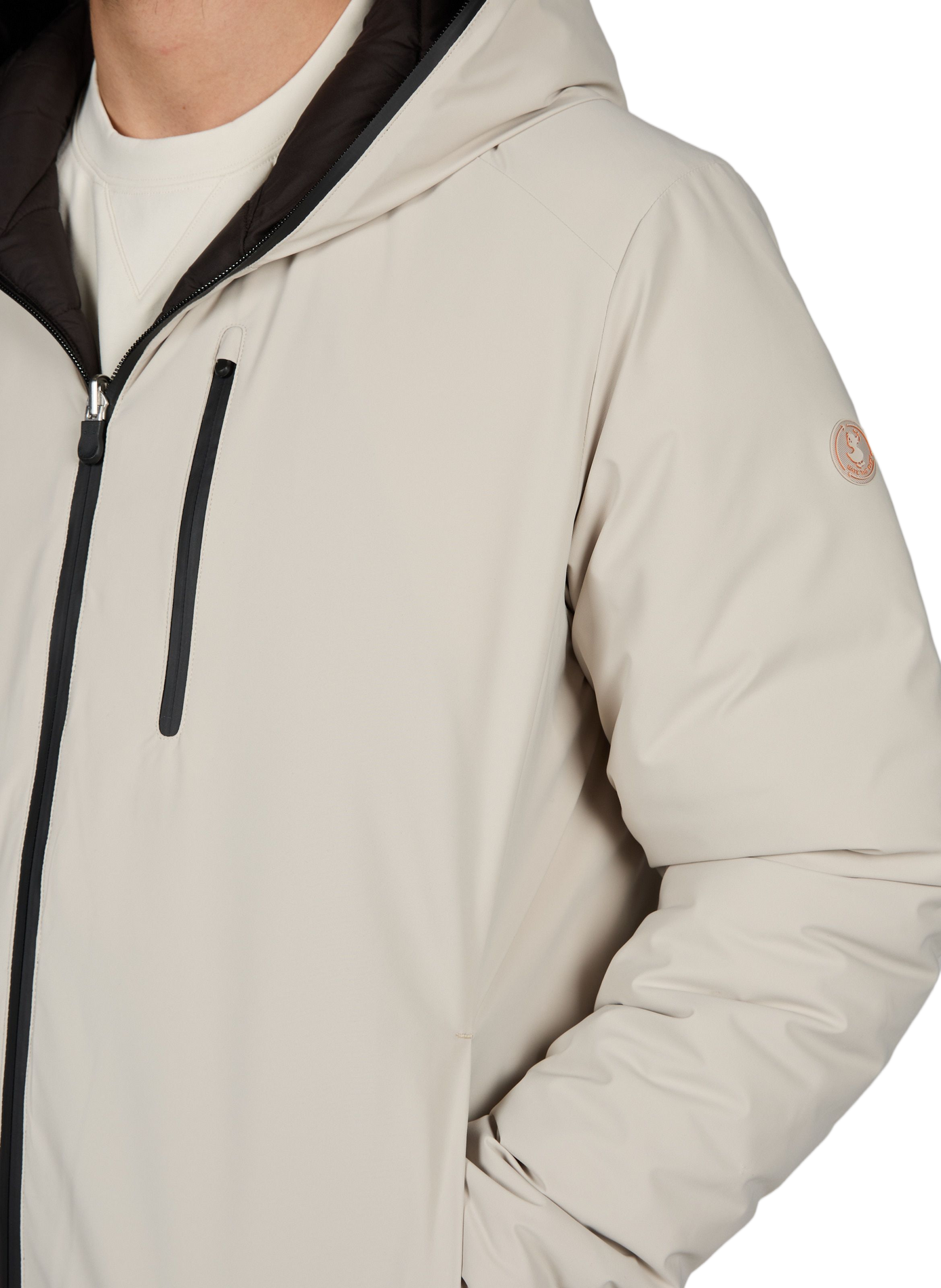 Gerader Rundhalsausschnitt-Pullover in Uni SAVE THE DUCK Beige