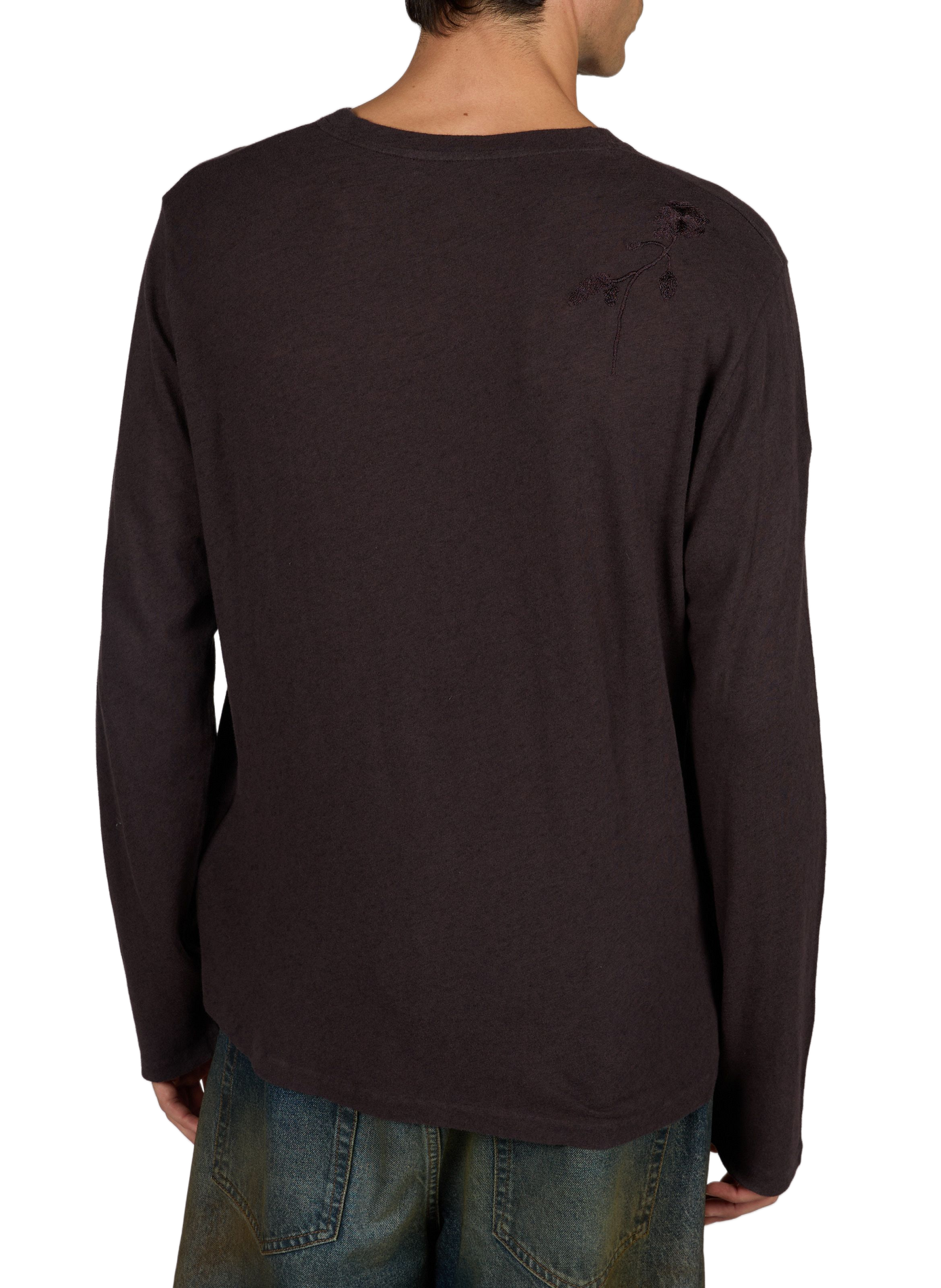 Long-sleeved cotton and wool T-shirt OUR LEGACY Brown