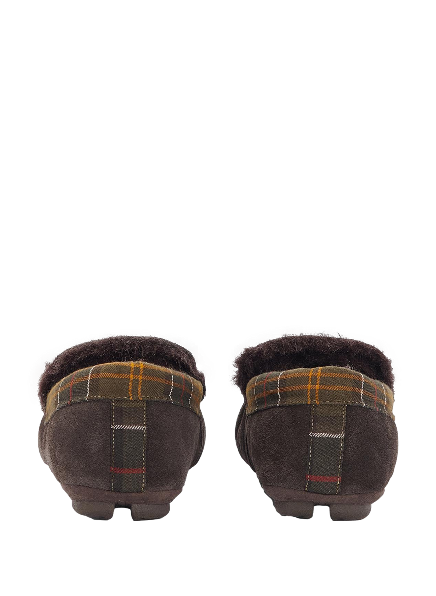 Mixed leather moccasin slippers BARBOUR Brown