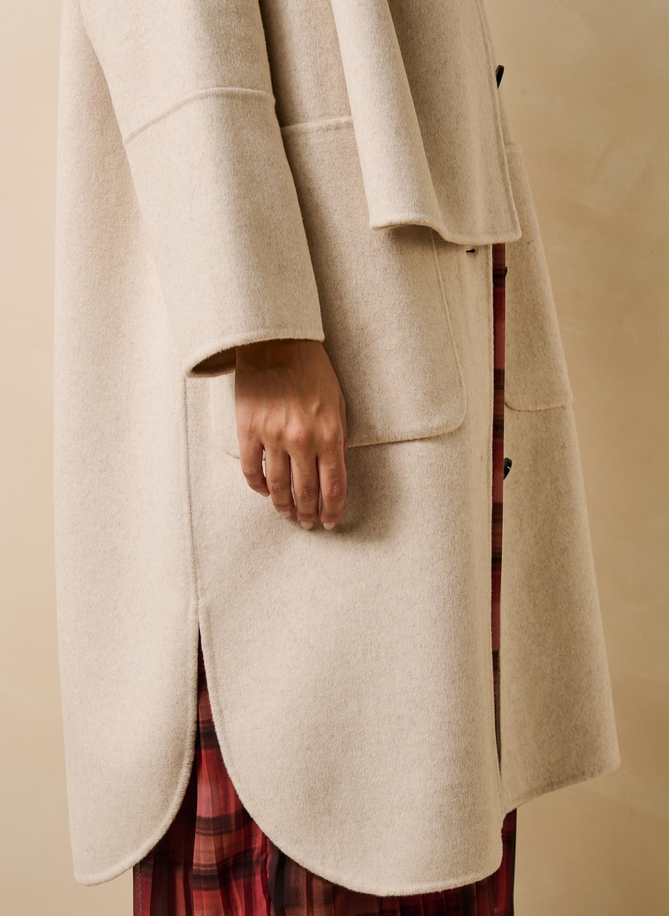Oversized jas van een gerecyclede wolmix LA FEE MARABOUTEE Wit