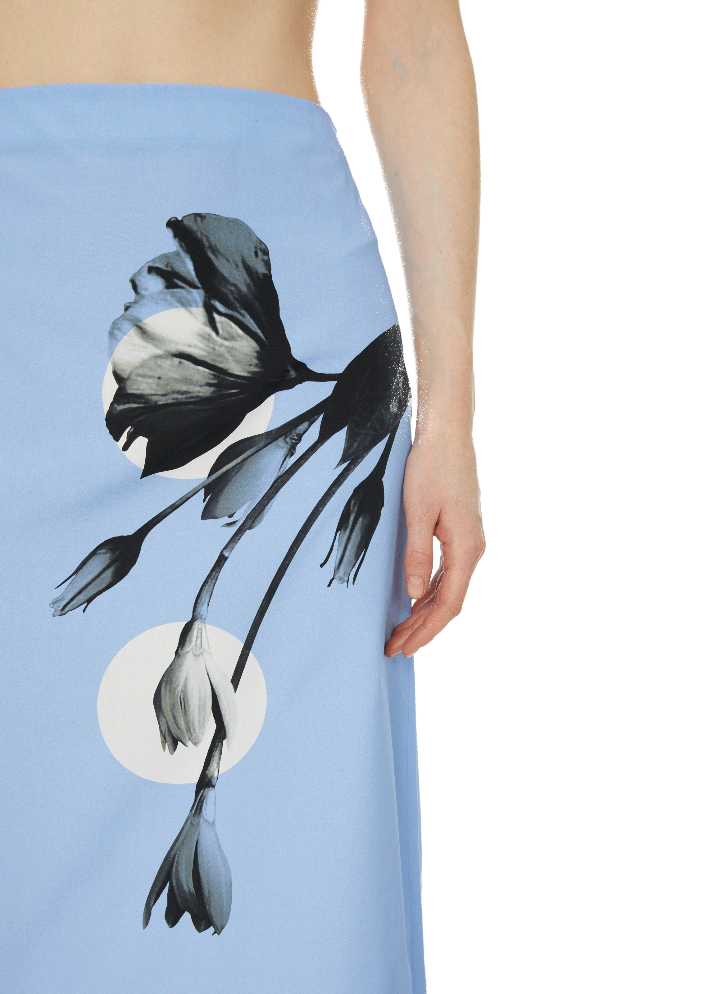 Jupe crayon en coton PRADA Bleu