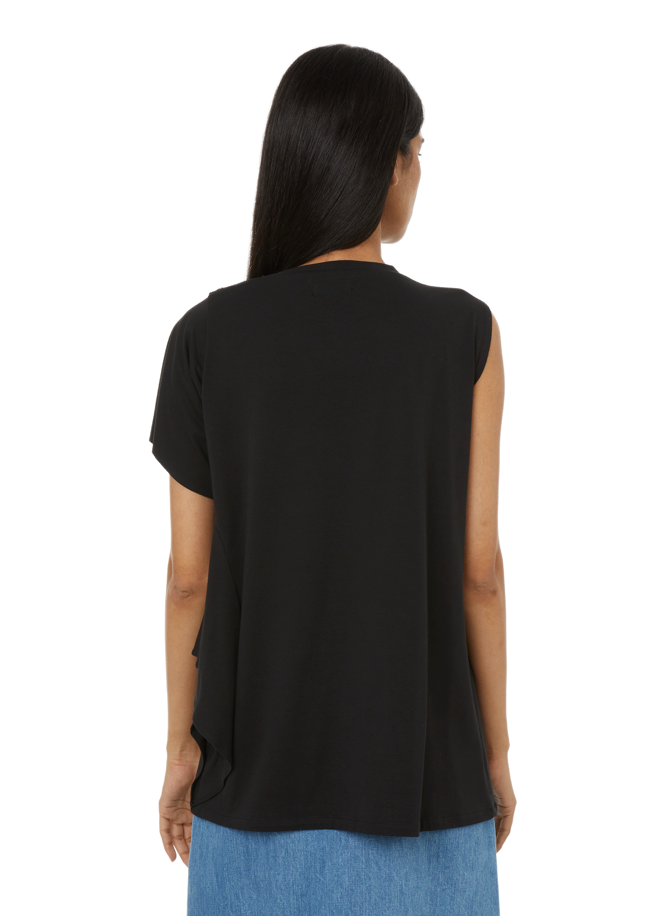 T-shirt asymétrique en coton MOSSI Noir