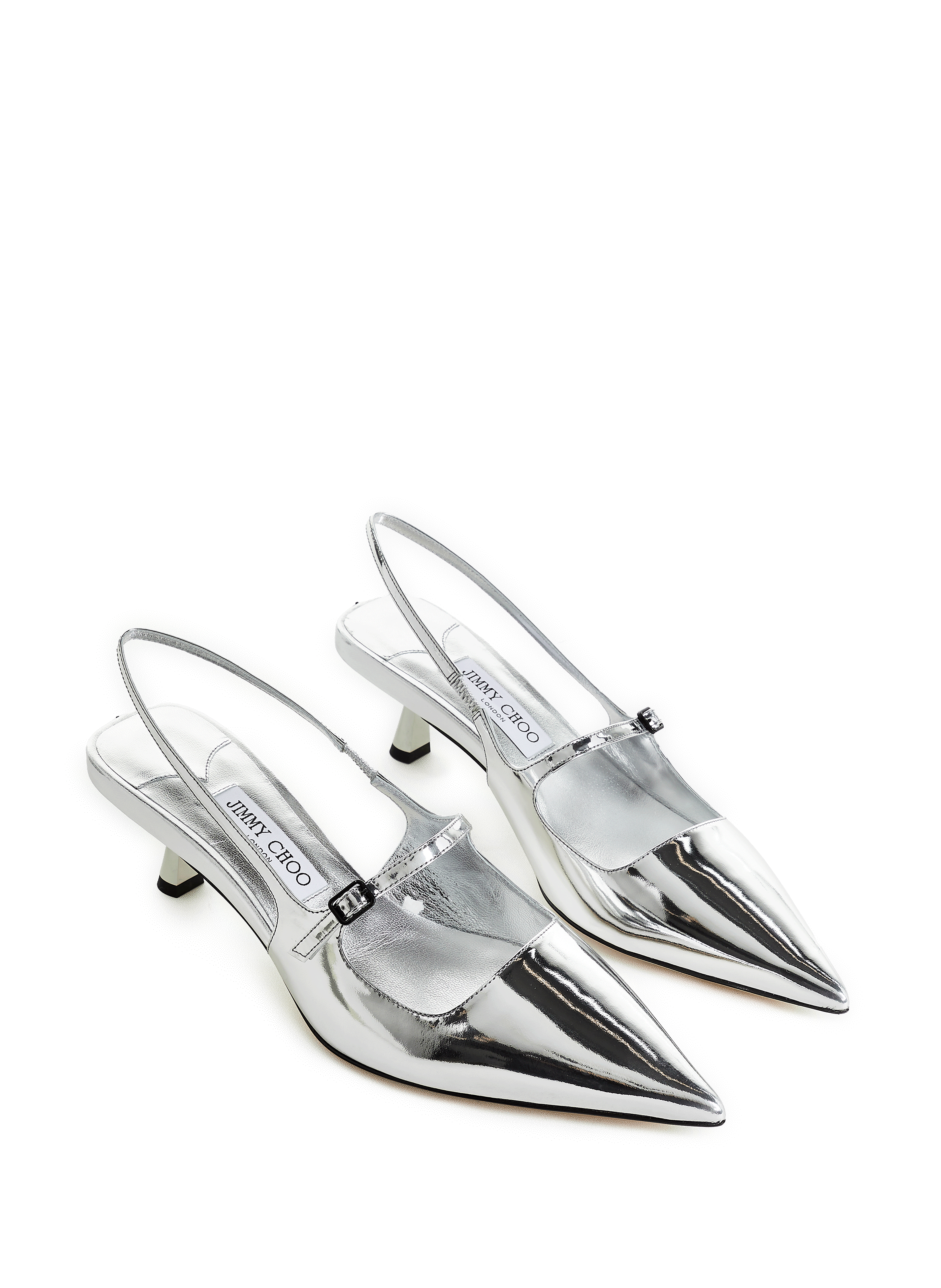 Escarpins en cuir métallisé