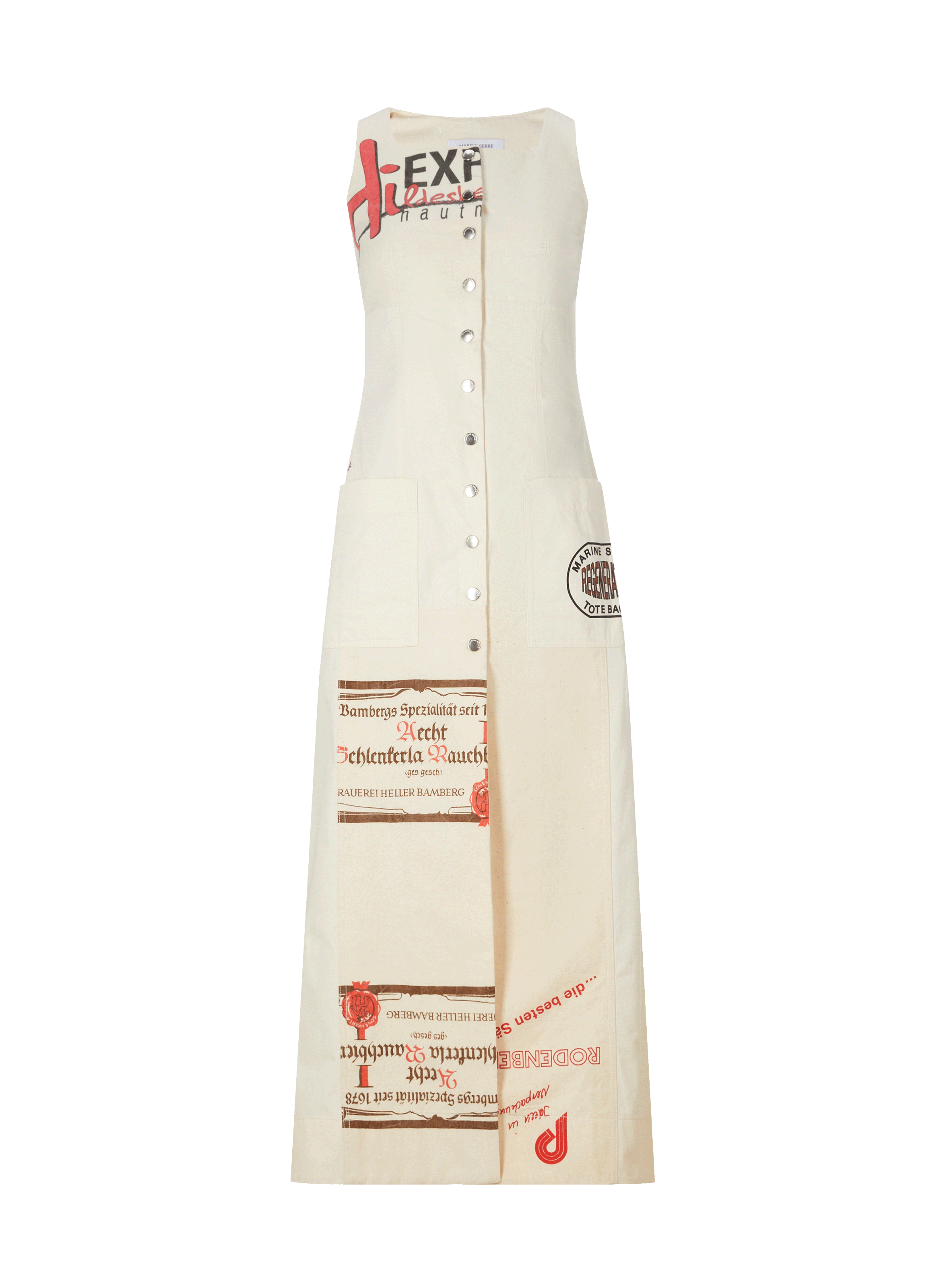 Robe longue imprimée en coton MARINE SERRE Multicolore