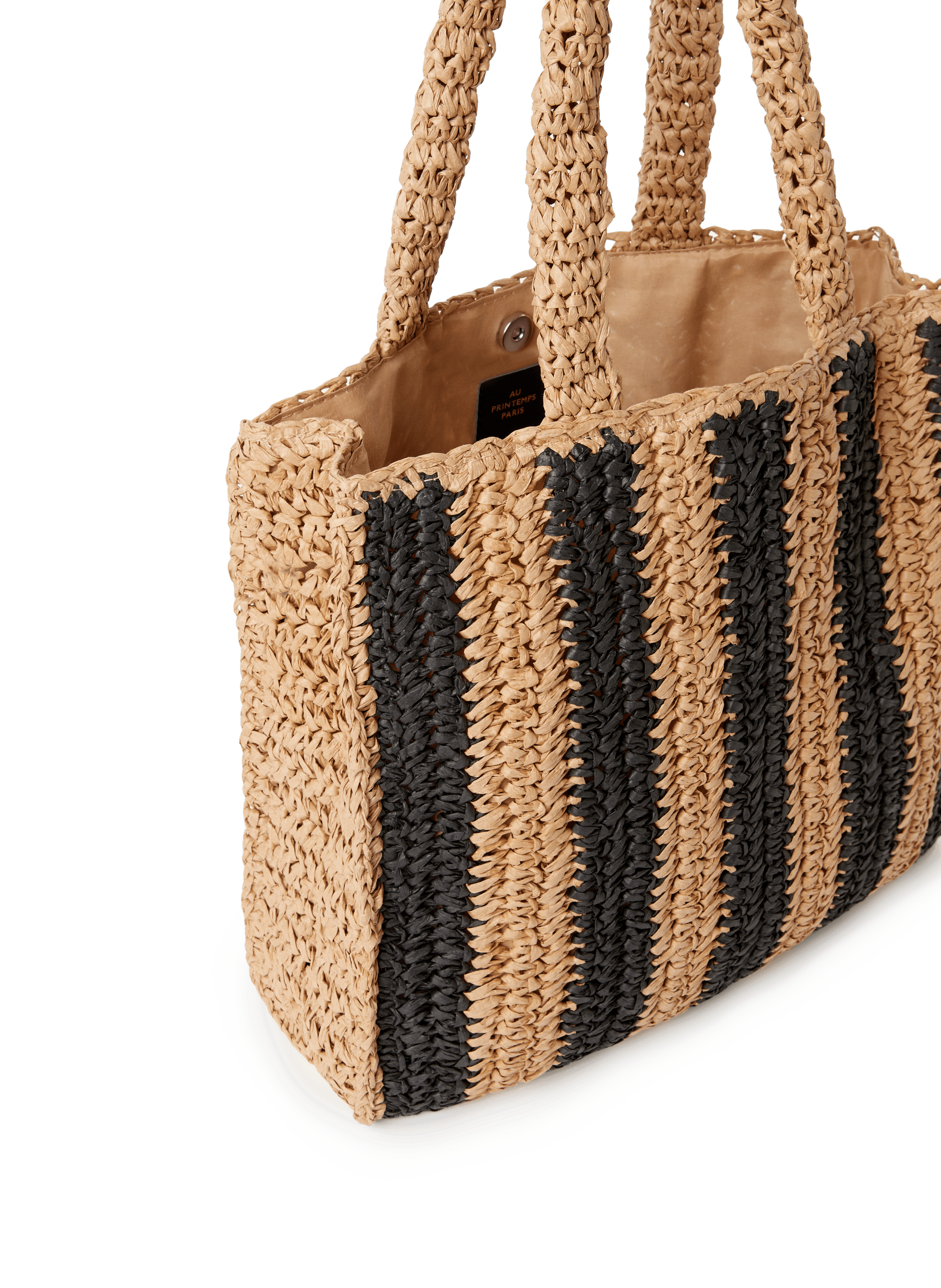 Sac à main en raphia AU PRINTEMPS PARIS Noir