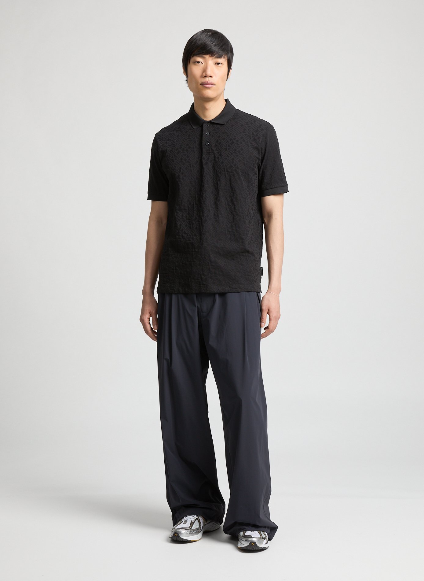 Polo manches courtes en coton  ARMANI EXCHANGE Noir