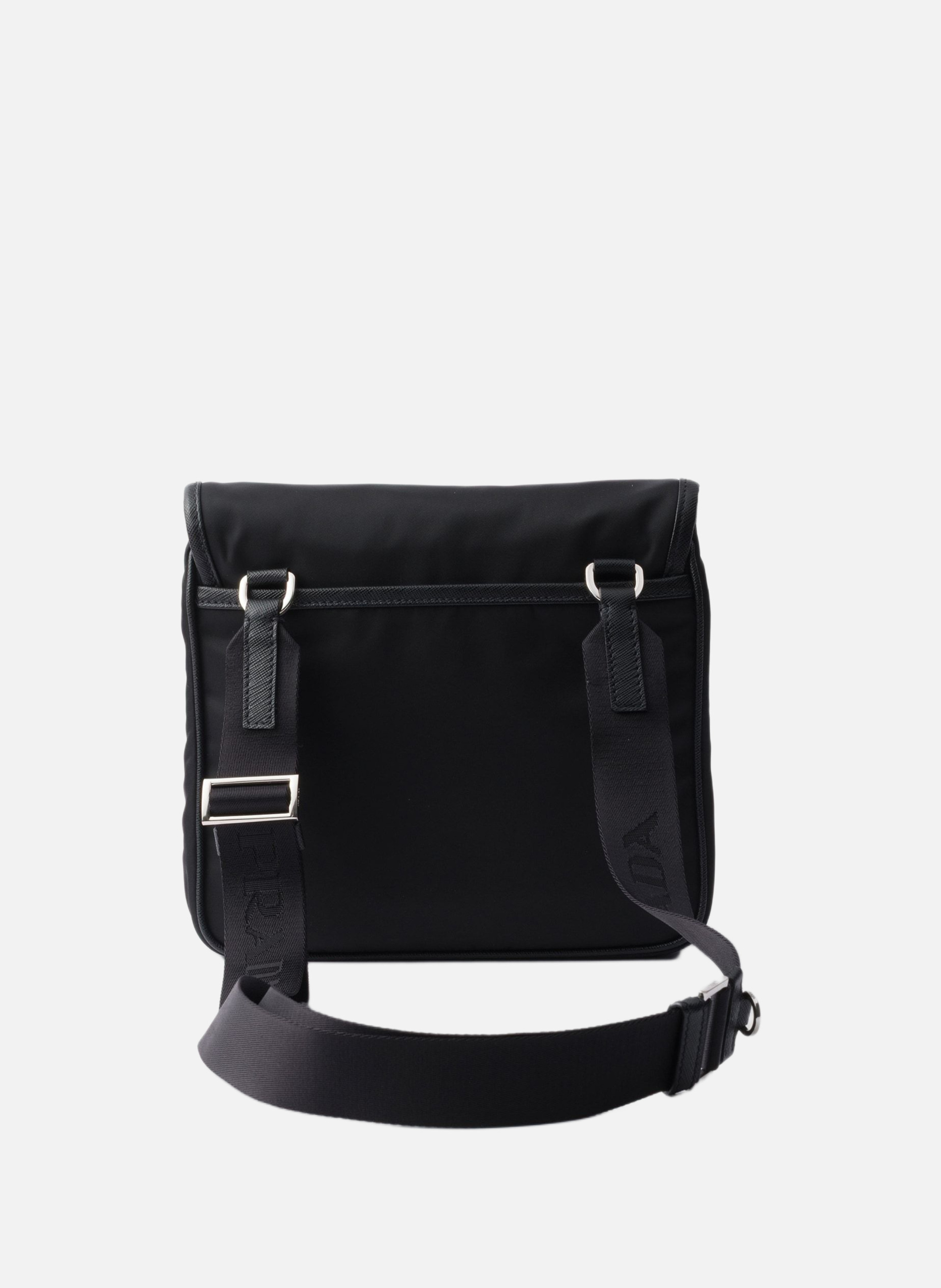 Sac porté épaule en re-nylon et cuir saffiano PRADA Noir