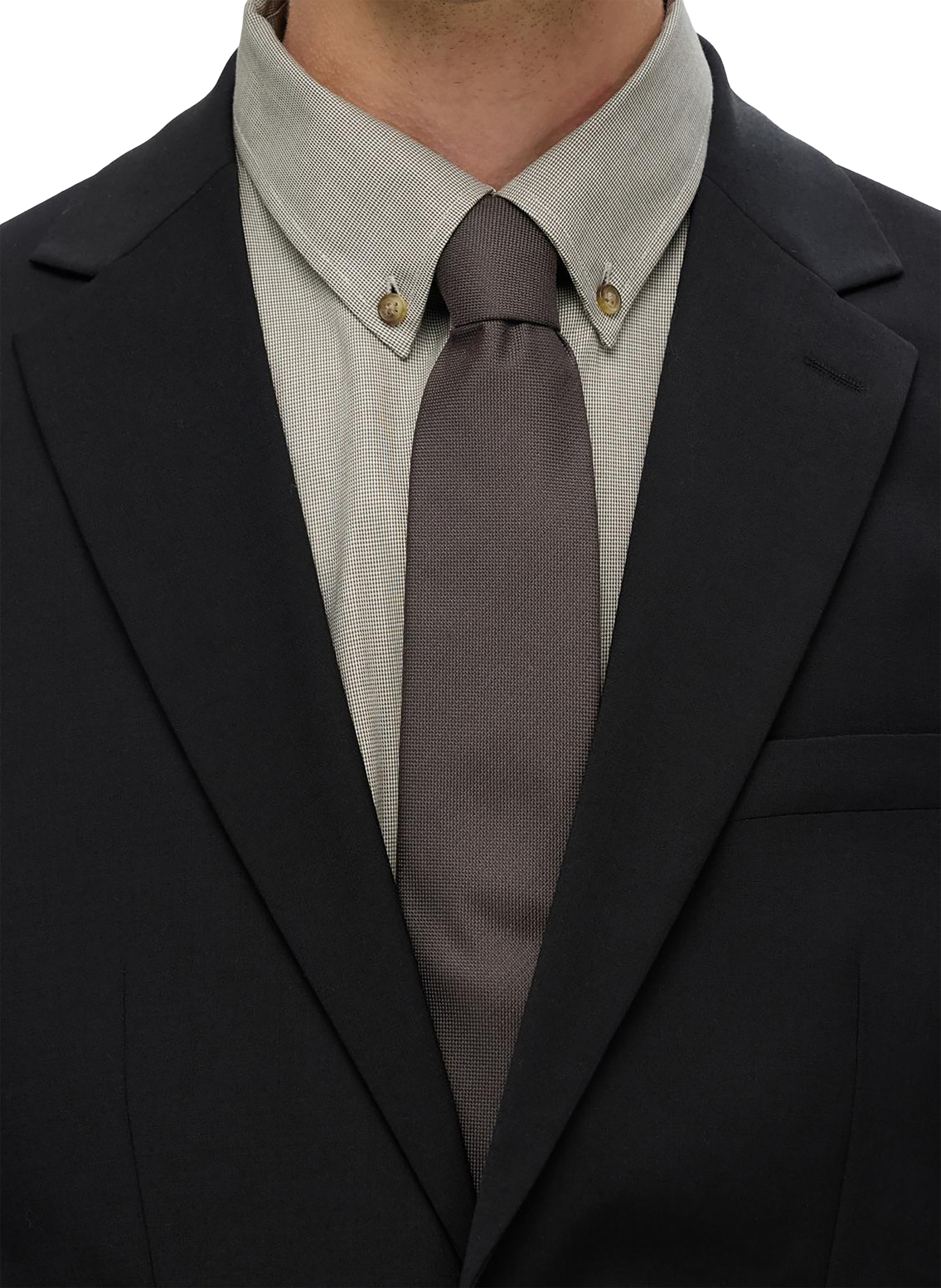 Solid tie SELECTED Brown