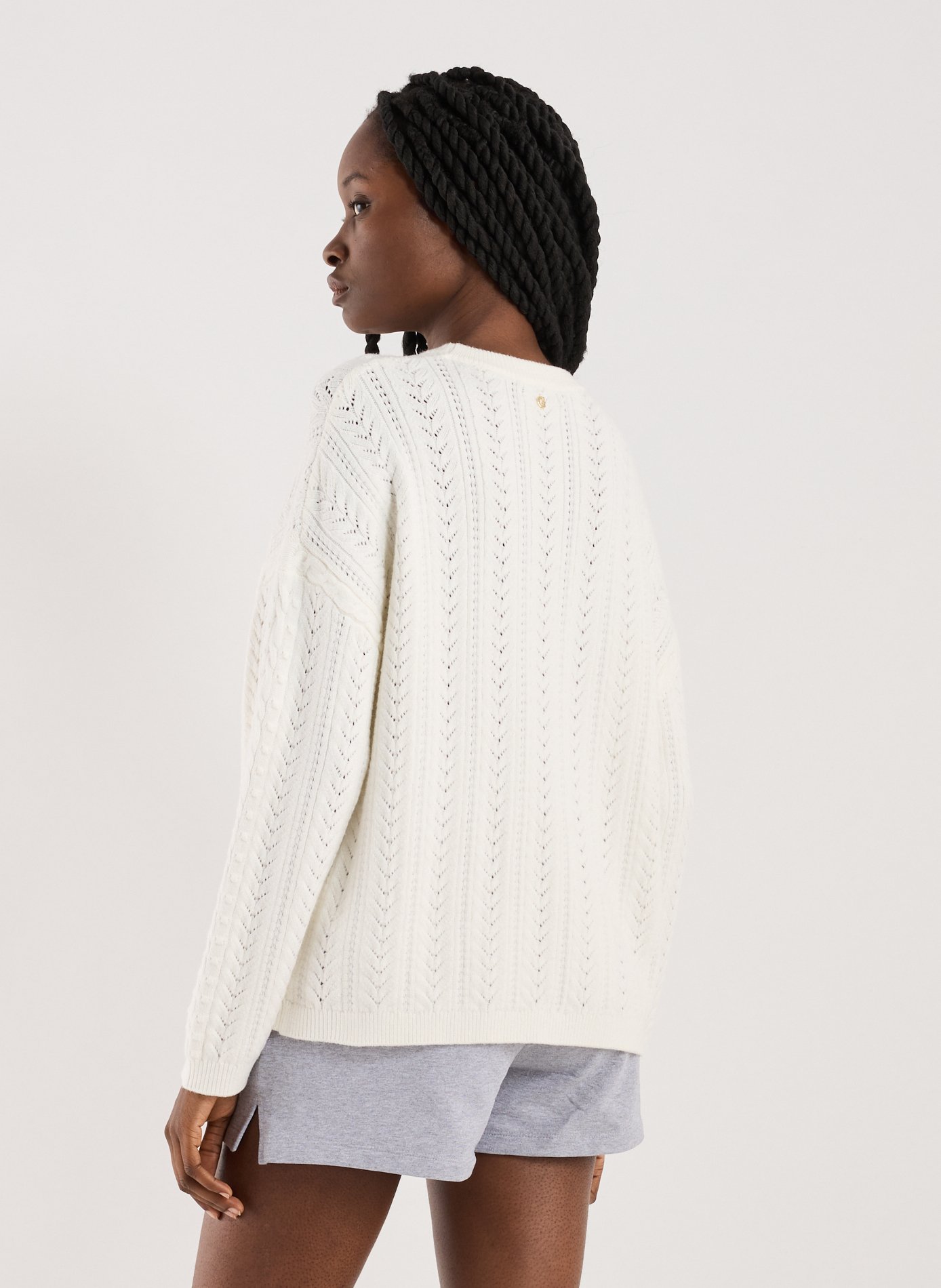 Pull en tricot ajouré GUESS Beige