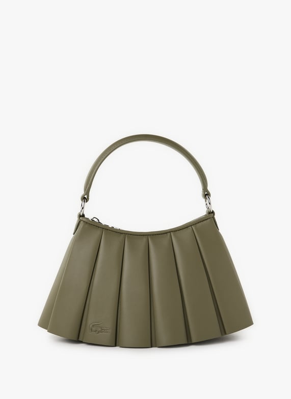 Petit sac Lenglen plissé en cuir | Kaki by LACOSTE Petit sac Lenglen plissé en cuir Kaki