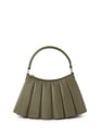 Petit sac Lenglen plissé en cuir | Kaki by LACOSTE LACOSTE Petit sac Lenglen plissé en cuir | Kaki