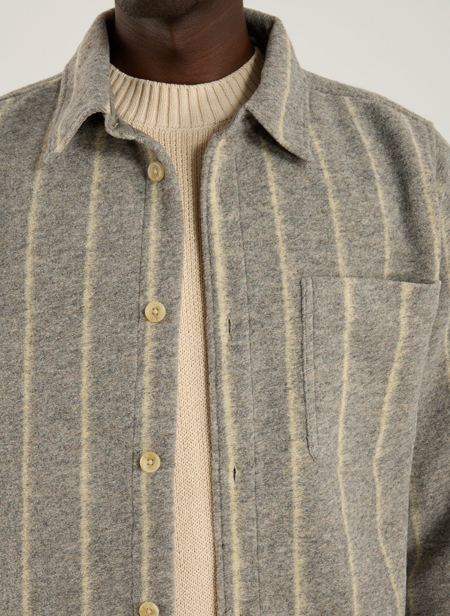 Chemise rayée col classique LES DEUX Gris