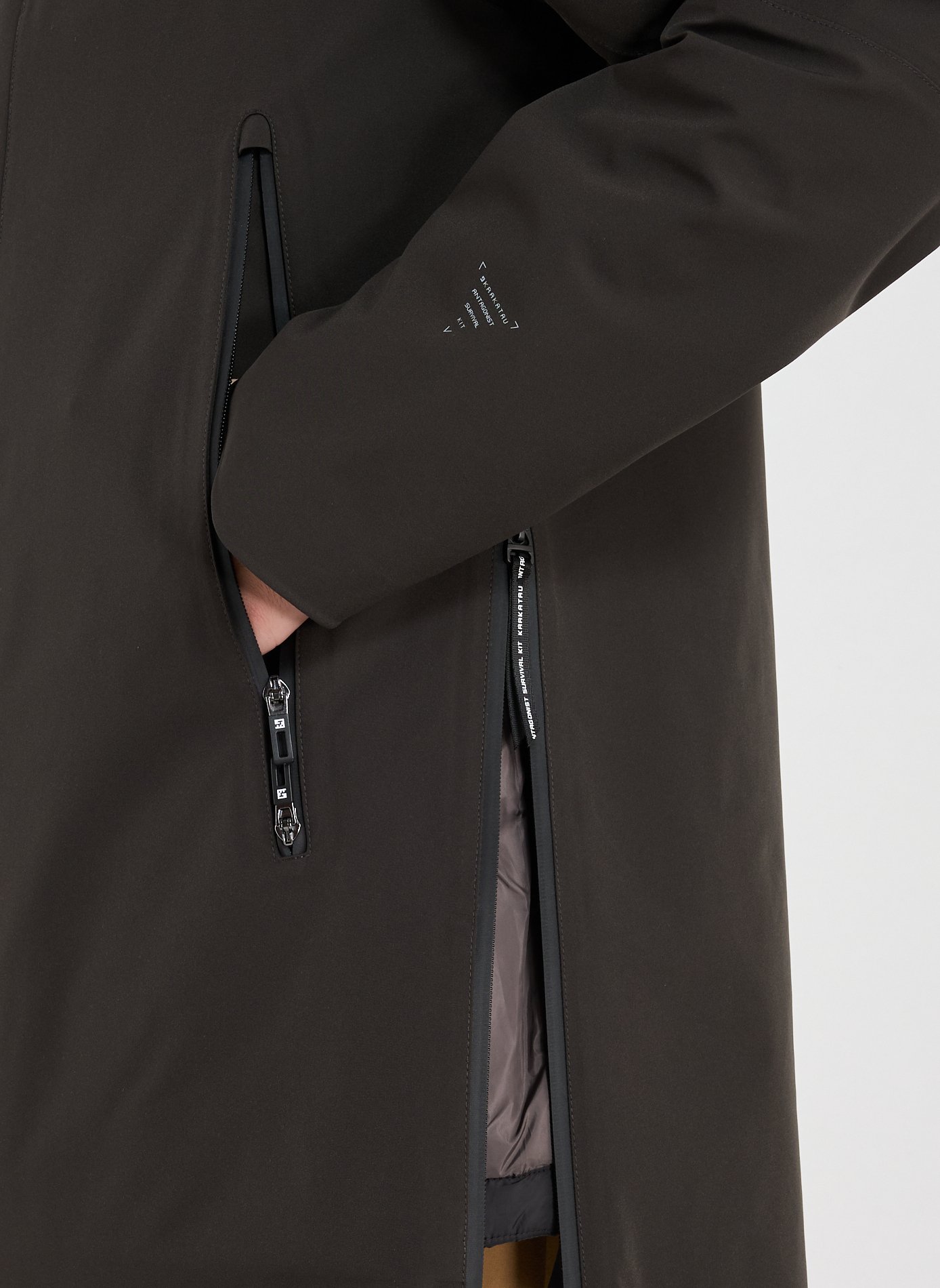 Parka with removable lining and hood KRAKATAU Khaki