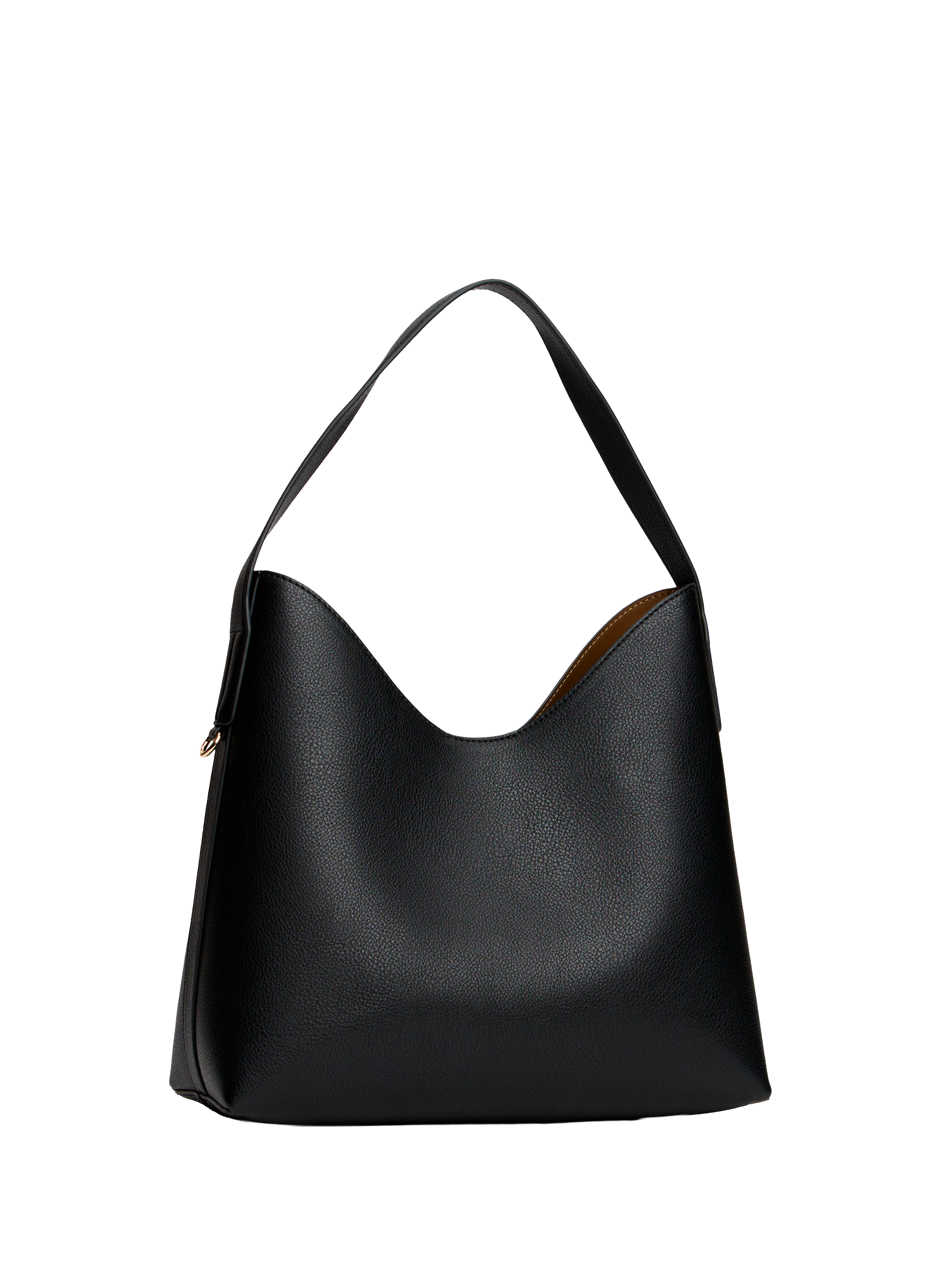 Grained faux leather shoulder bag TOMMY HILFIGER Black