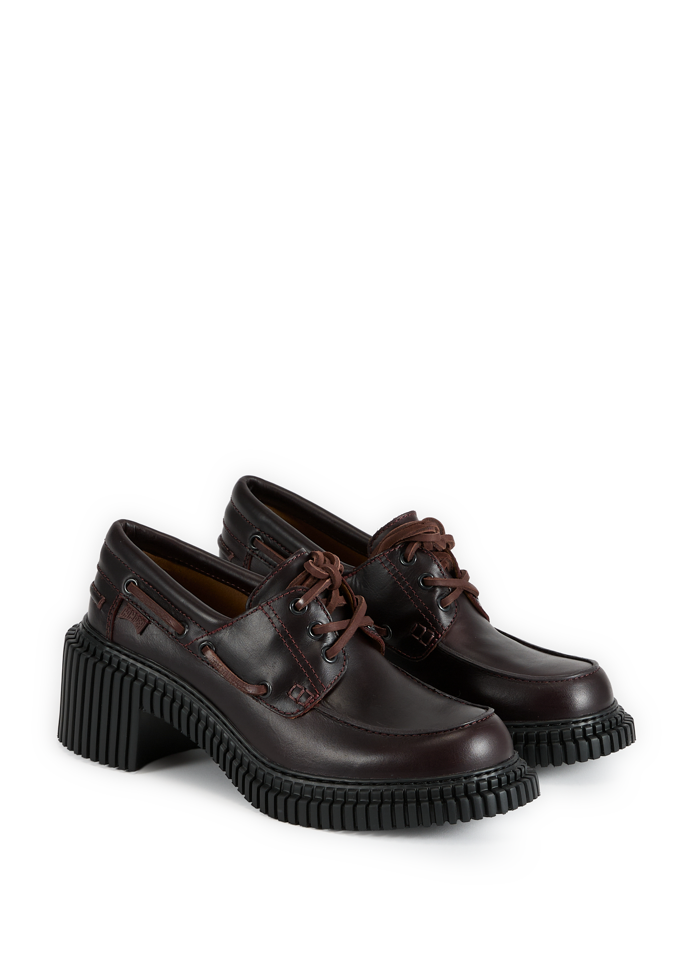 Scalloped leather loafers CAMPER Red