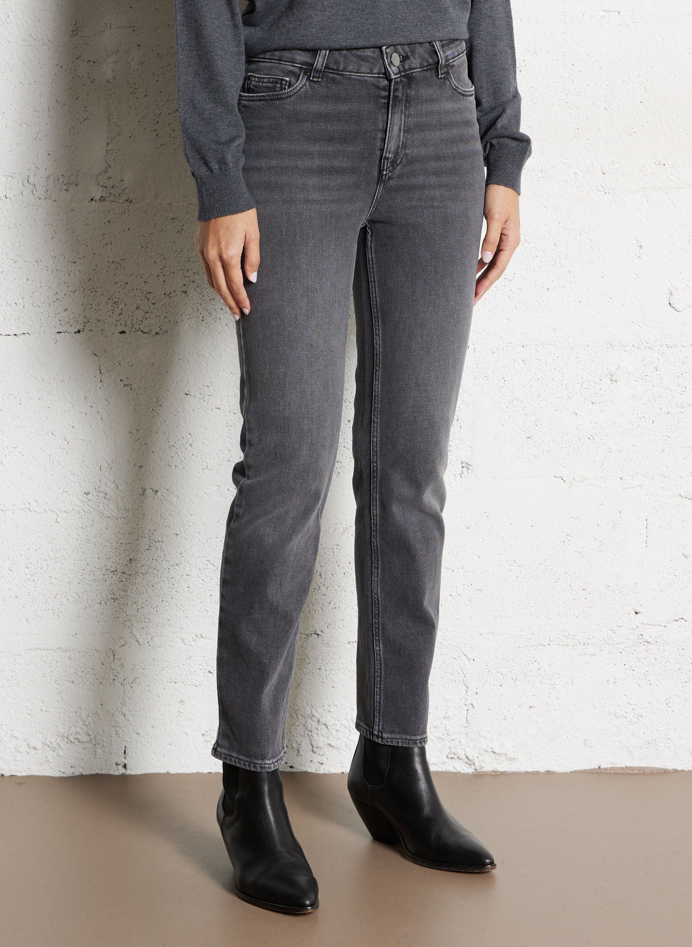 Jean slim en coton mélangé lou MAISON 123 Gris