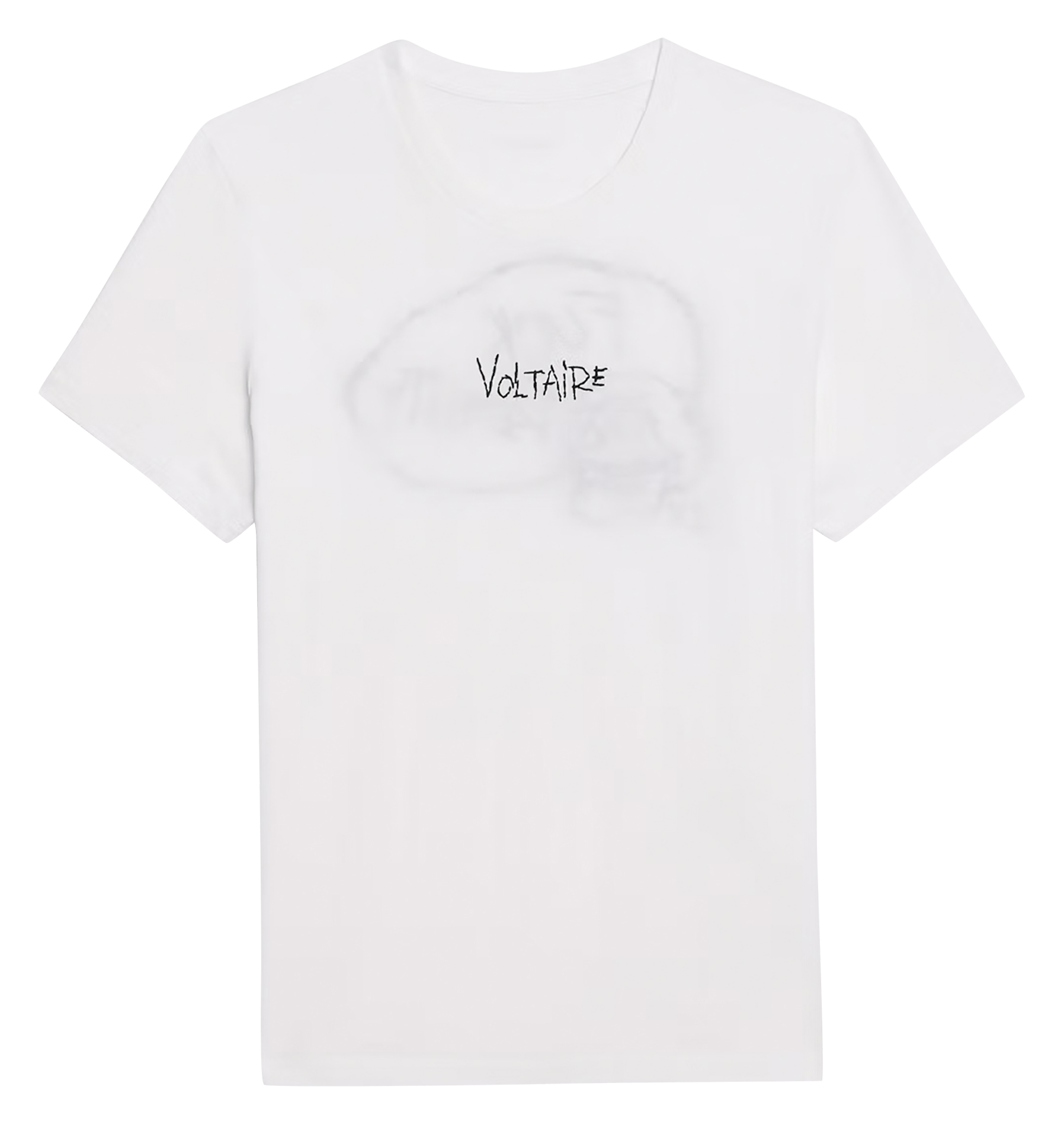 Tee-shirt droit col rond en coton imprimé tommy ZADIG&VOLTAIRE Blanc