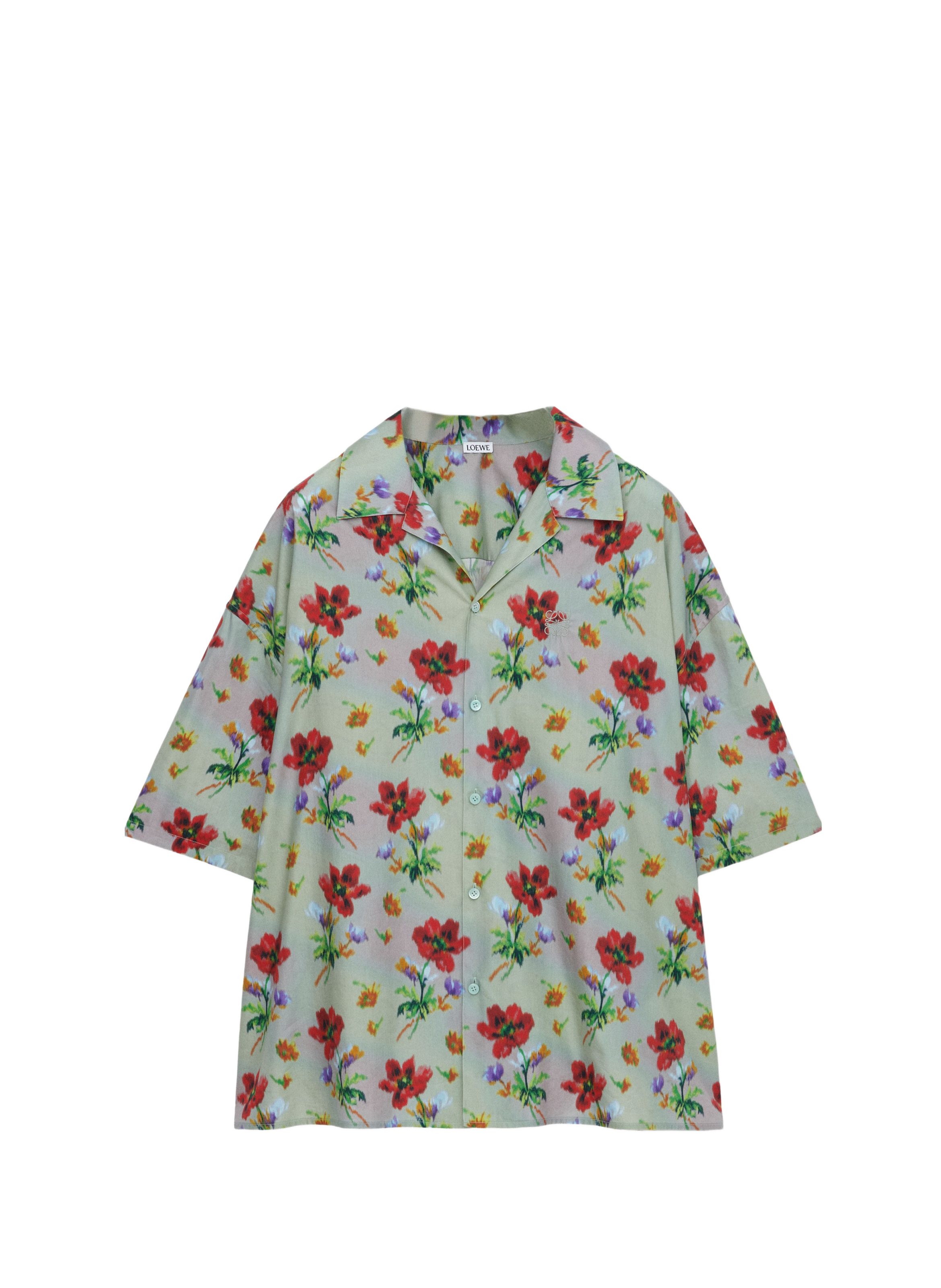 Printed short-sleeve shirt in cotton and silk LOEWE Multicolour