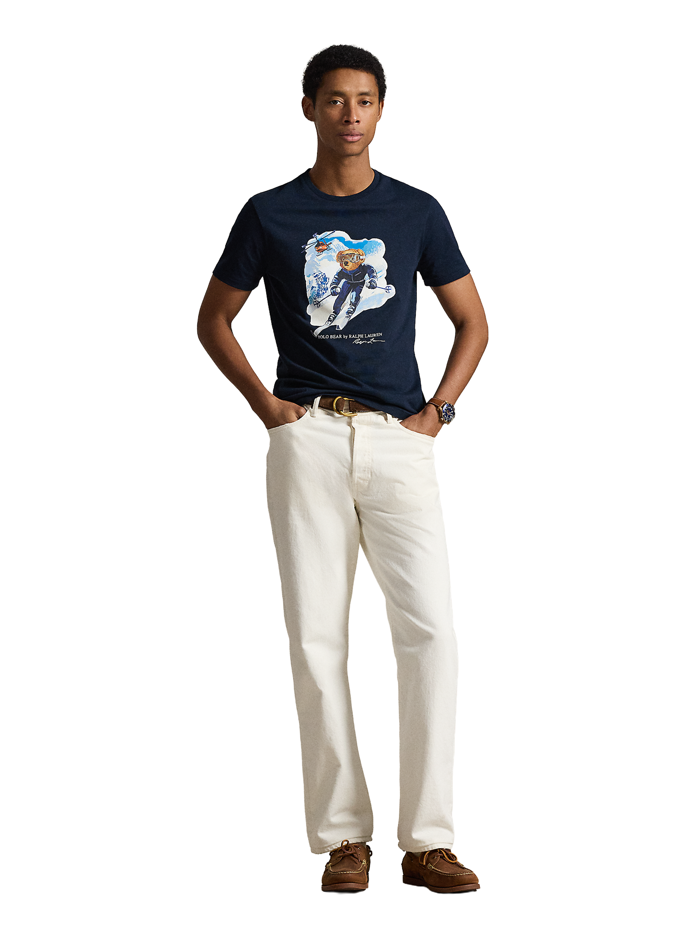 Tee shirt imprimé en coton POLO RALPH LAUREN Bleu