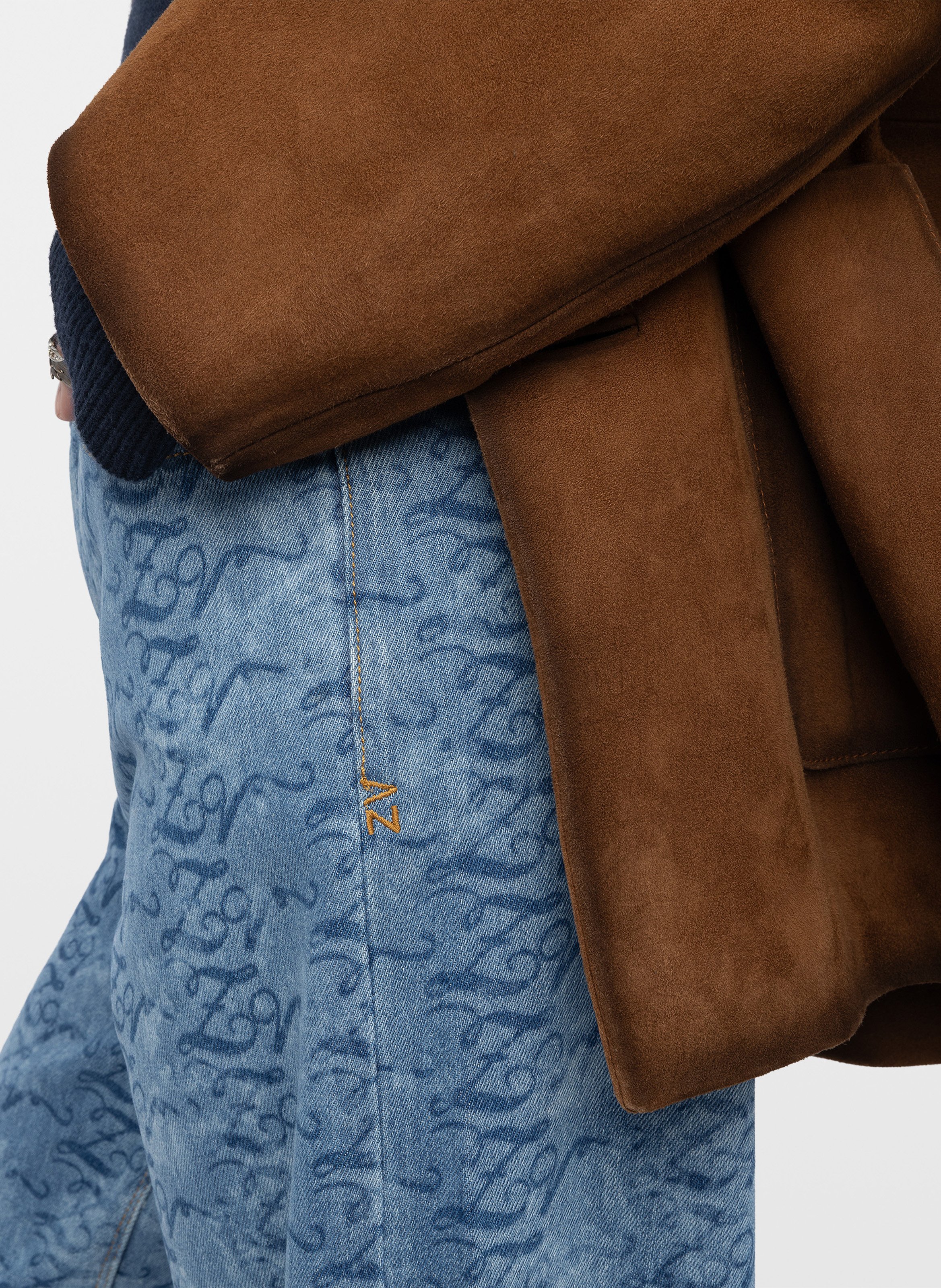 Jean évasé monogrammes en coton ete ZADIG&VOLTAIRE Bleu