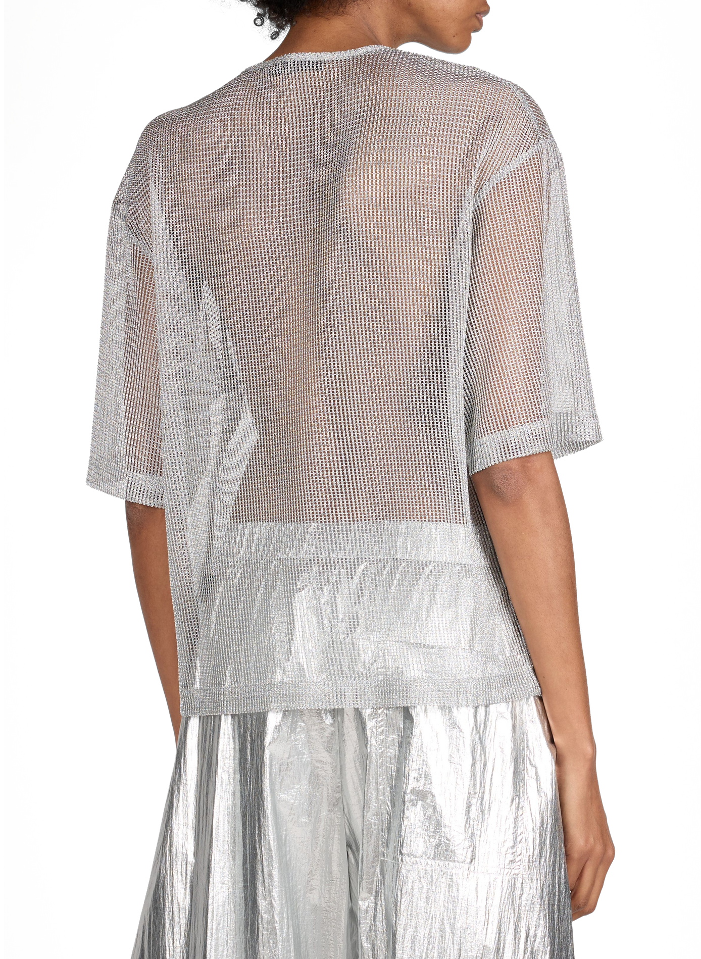 Openwork T-shirt  TIBI Silver