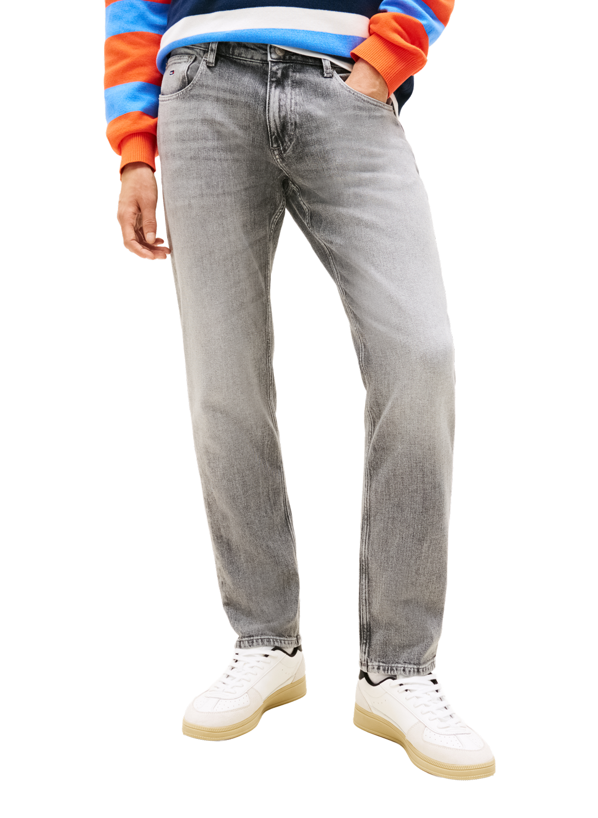 Straight-cut cotton-blend jeans TOMMY HILFIGER Grey