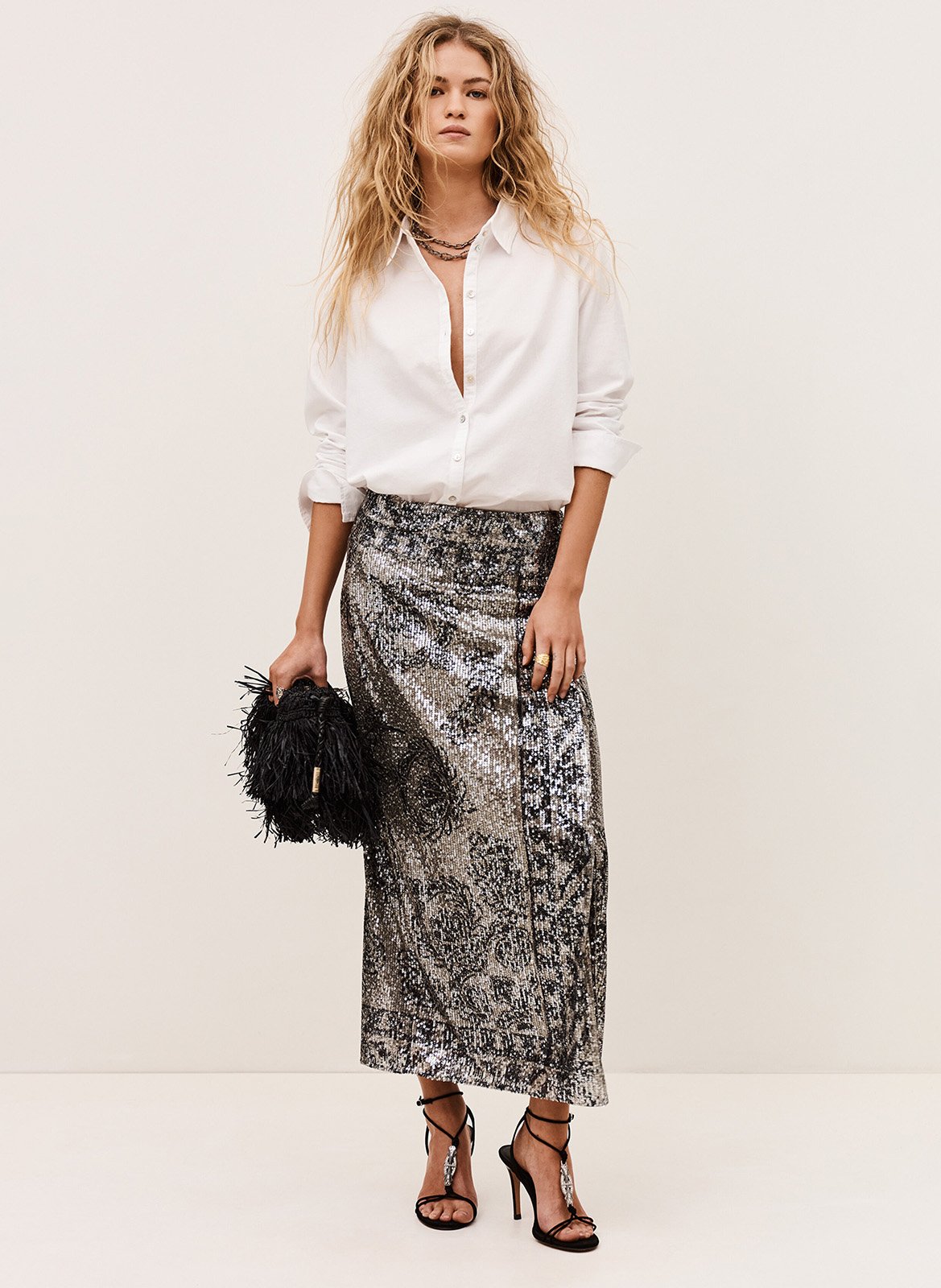 Chemise col classique en coton chiren BA&SH Blanc