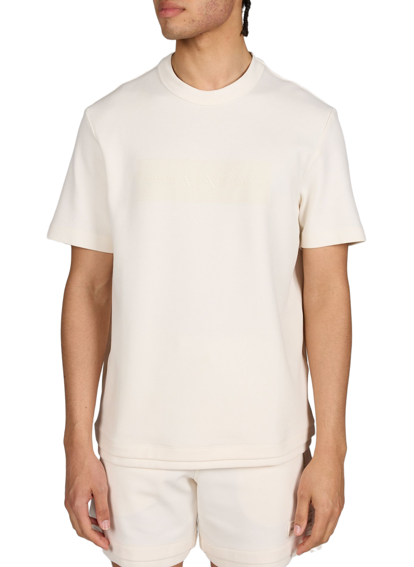 Cotton round-neck T-shirt ARMANI EXCHANGE Beige