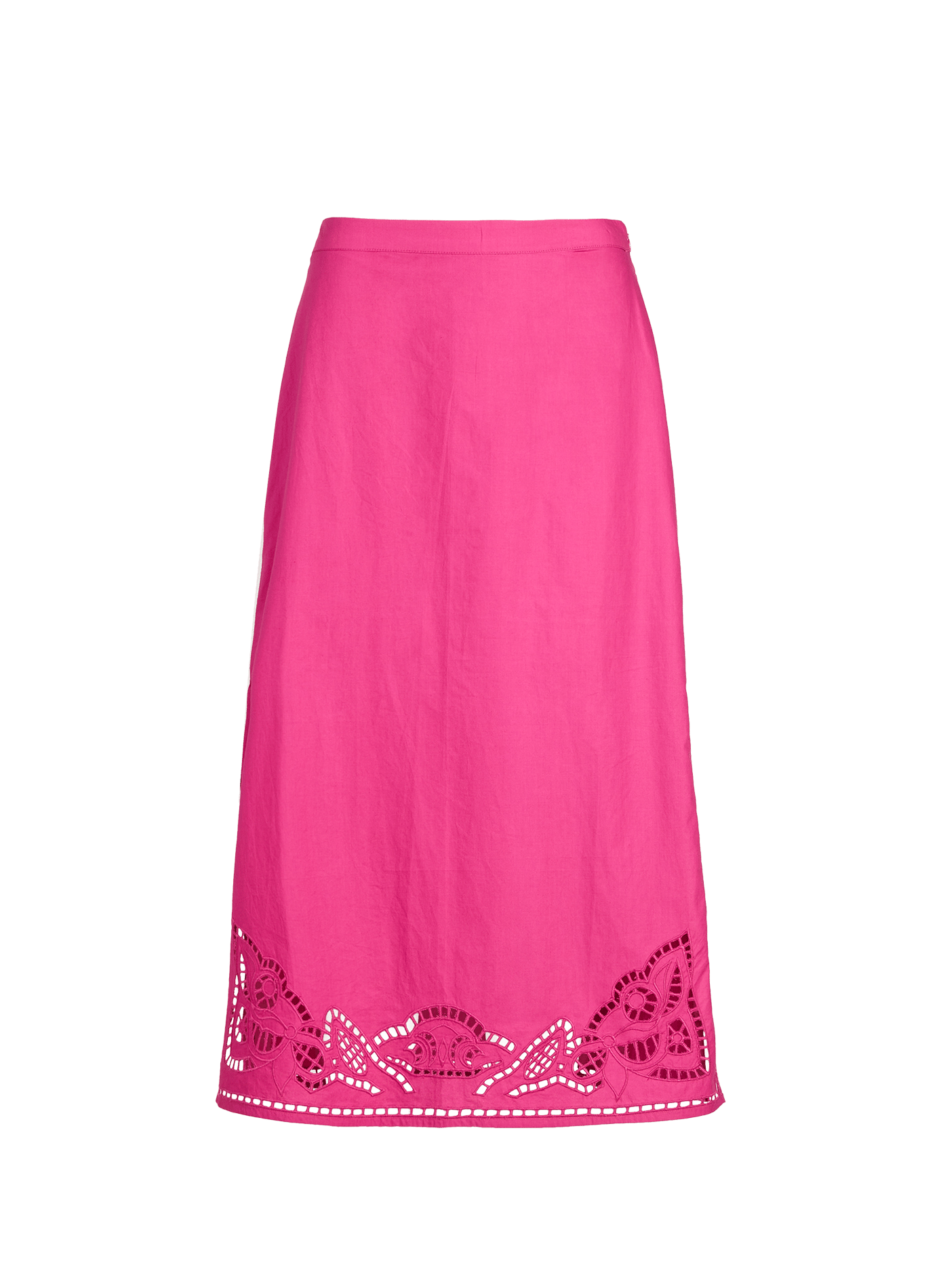 Jupe midi  Amarante brodée en popeline de coton LOUISE MISHA Rose