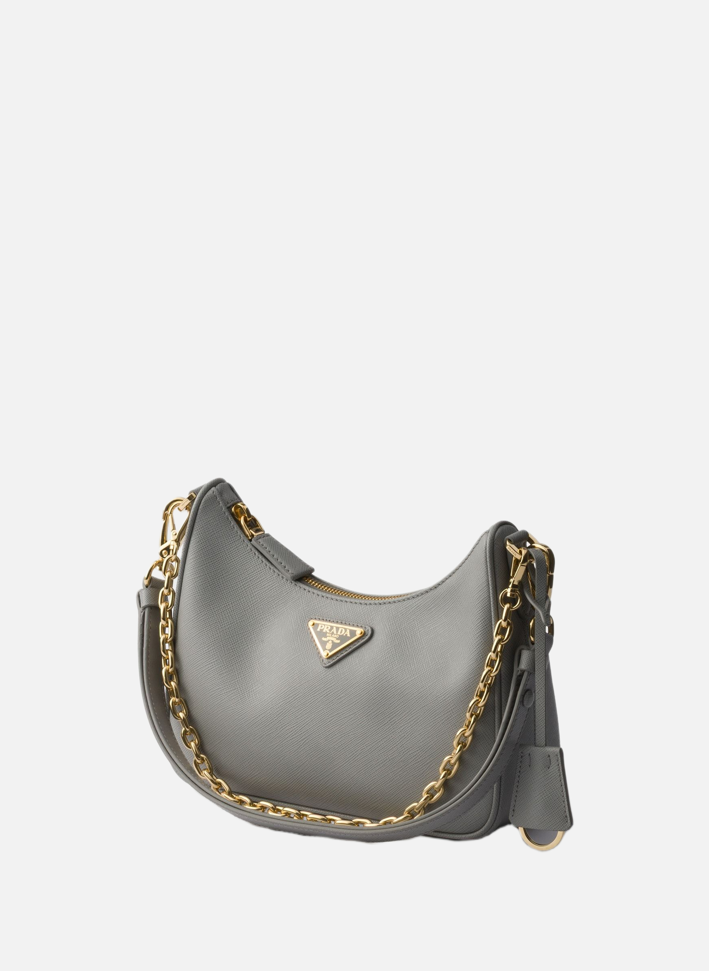 Mini sac prada re-edition en cuir saffiano PRADA Gris