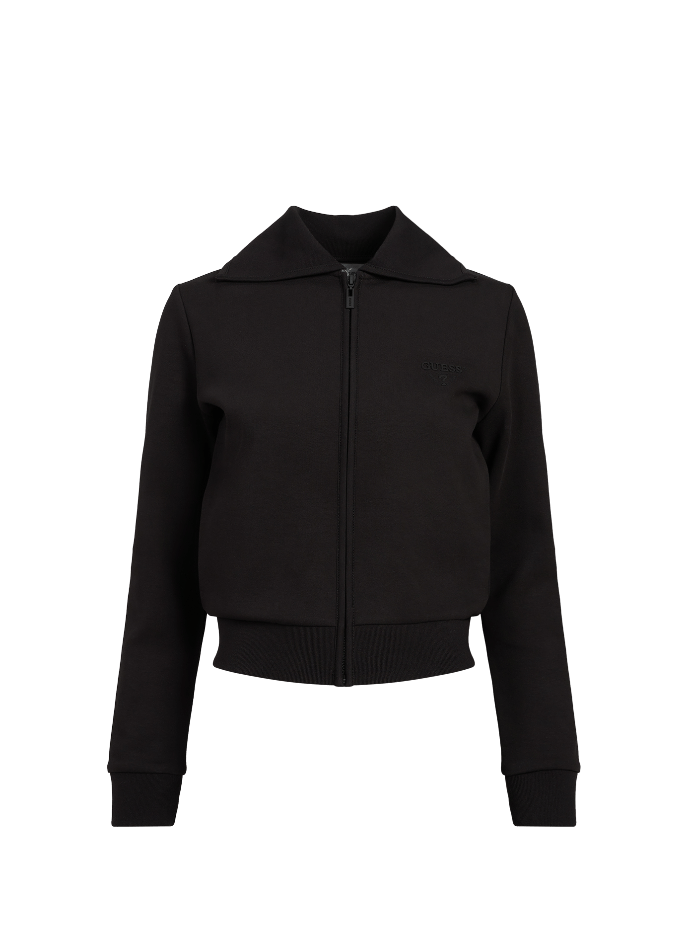 Cotton-blend zip-up sweatshirt GUESS Black