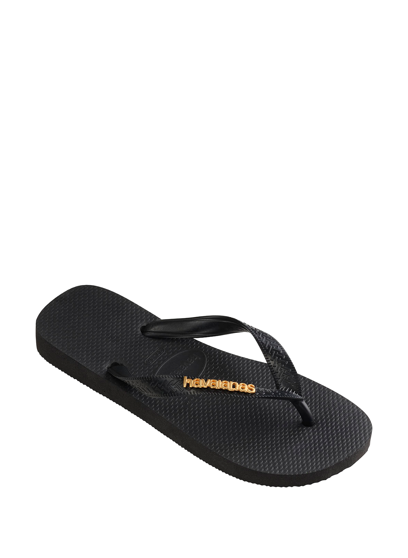 Tongs à logo métalissé HAVAIANAS Noir