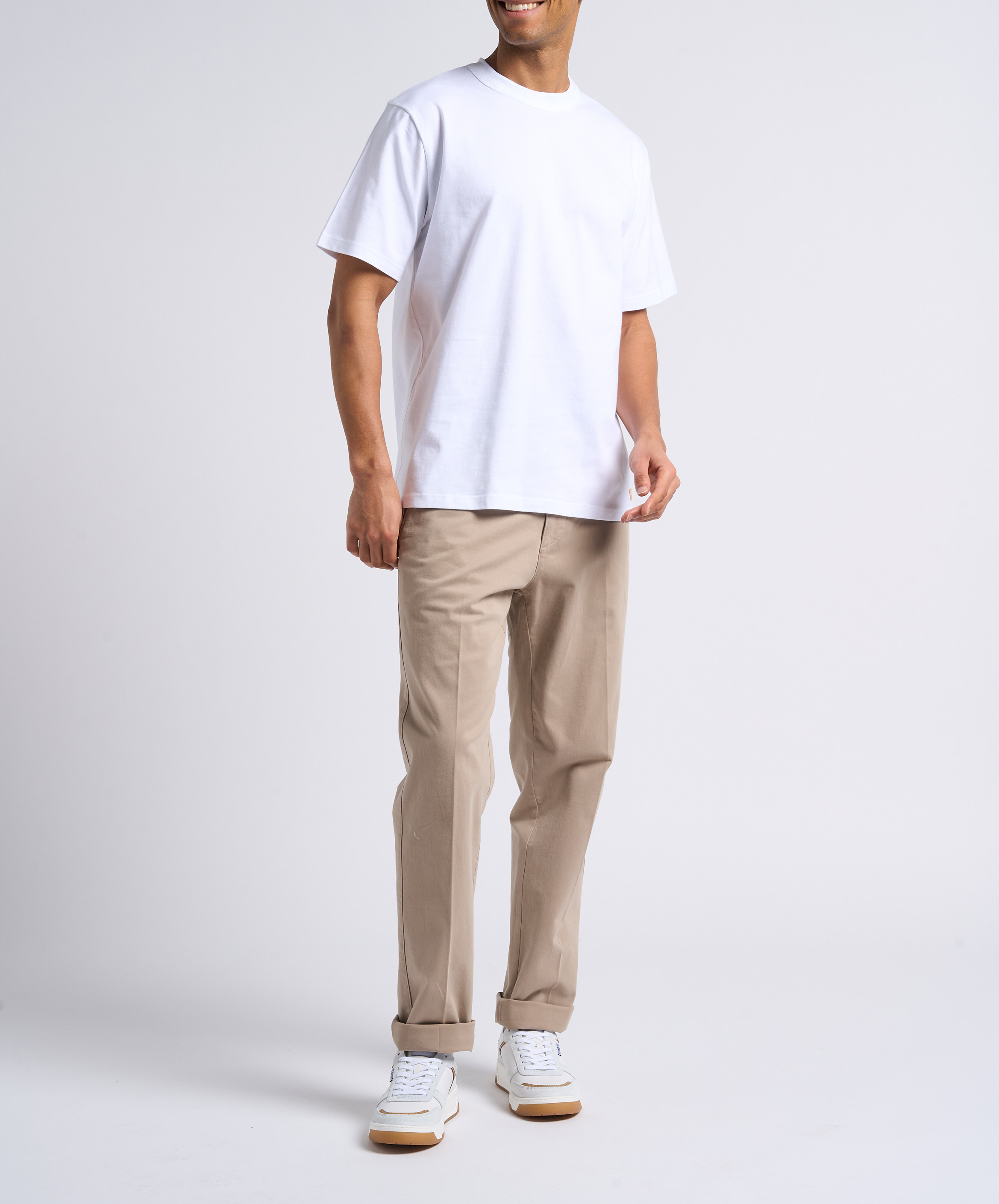 Straight fit organic cotton crew neck t-shirt Callac ARMOR-LUX White